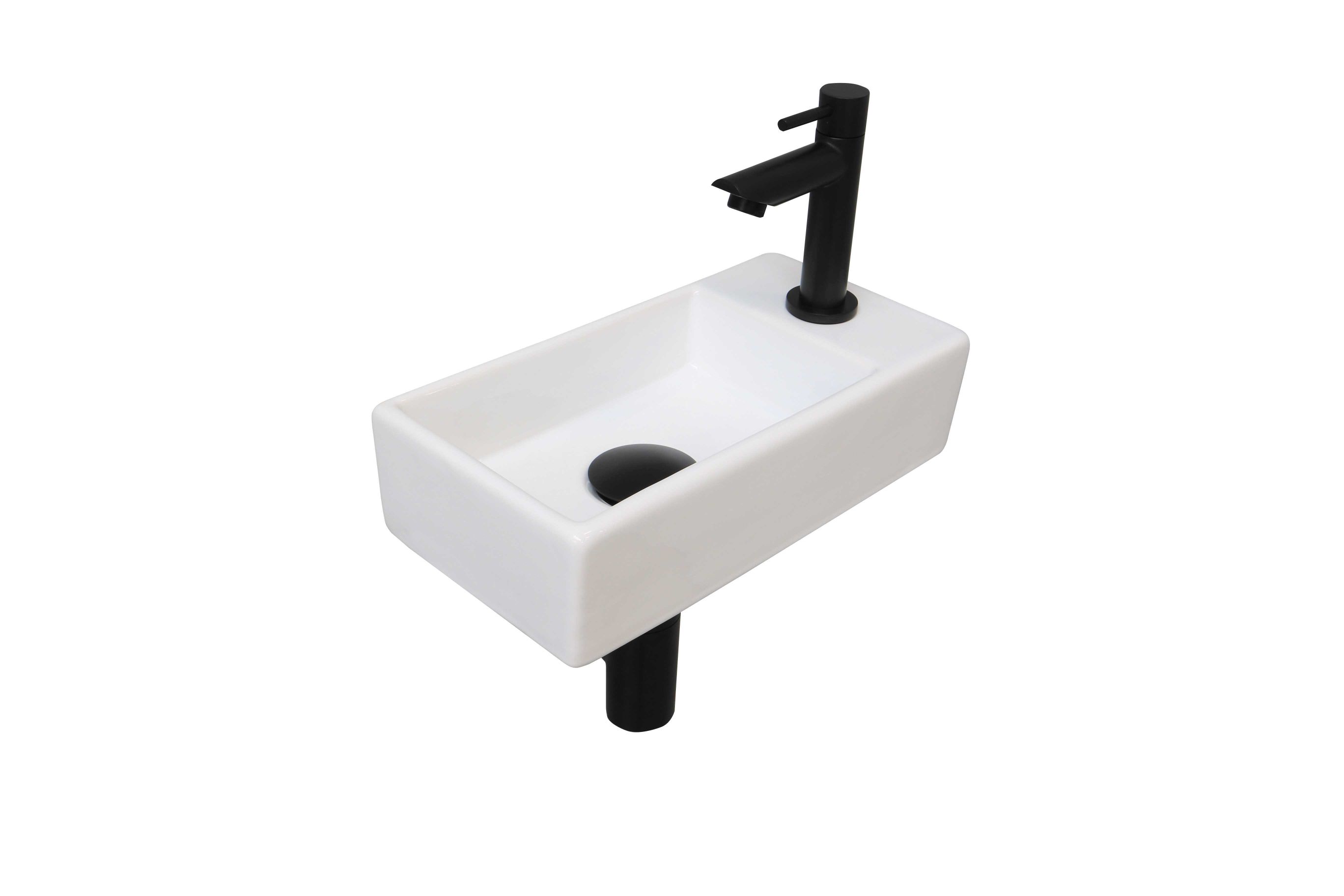 INK Versus Fonteinpack Porselein rechts 1805360 Glans wit/mat zwart H90xB360xD180