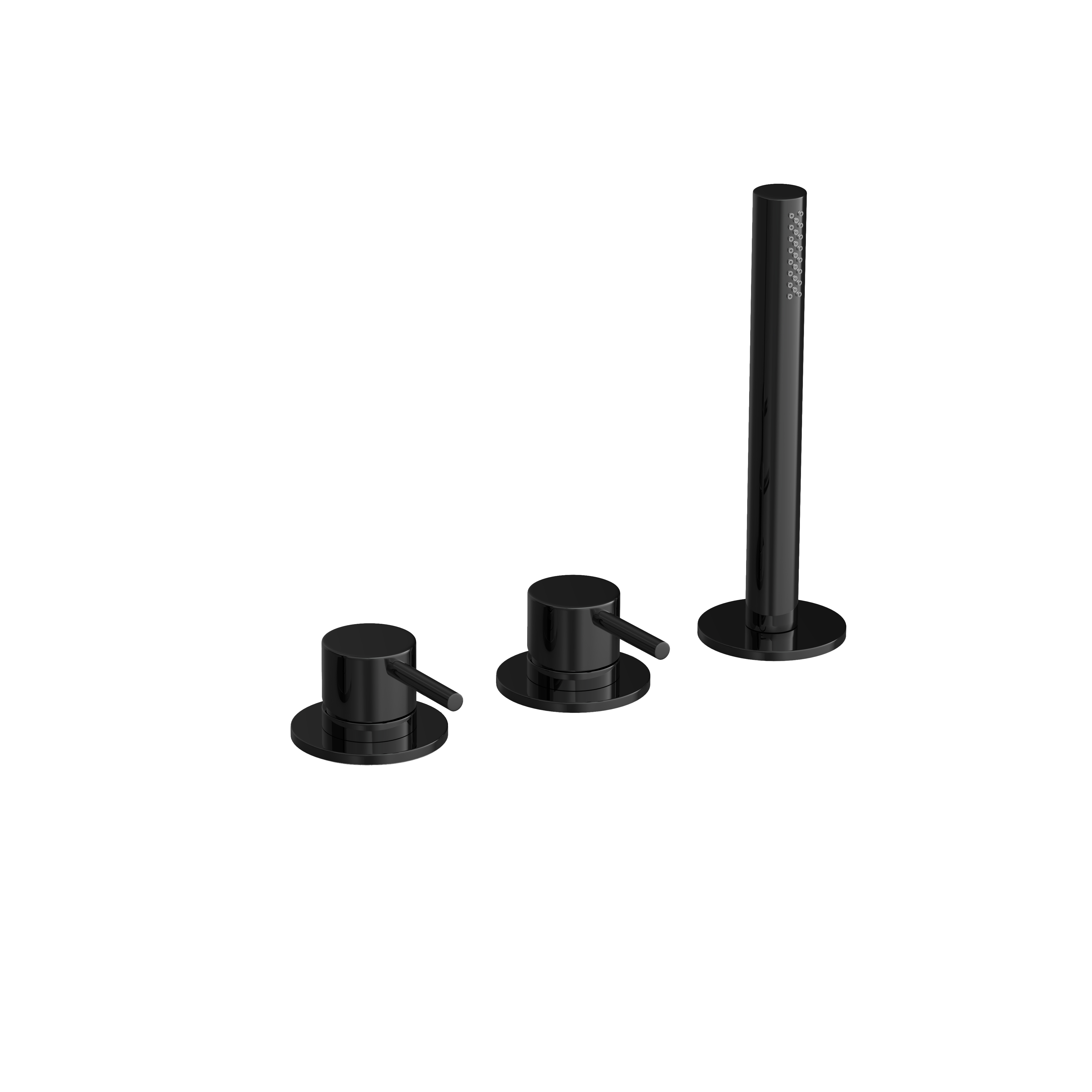 Hotbath Cobber badrandcombinatie een hendel mengkraan zonder uitloop CB075PBP Gepolijst zwart PVD