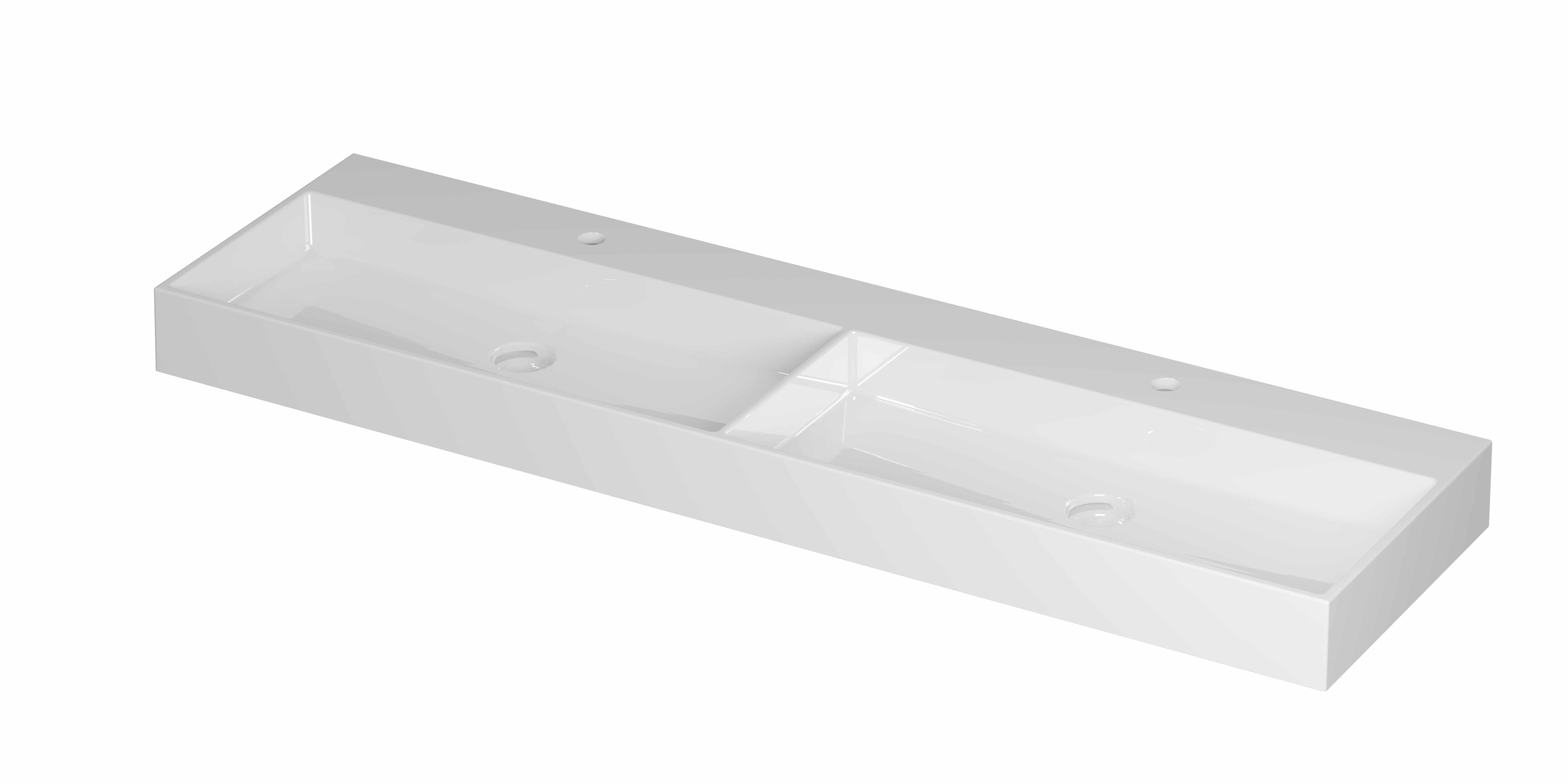 INK United wast. porselein dubbel met 2 krgt. incl. keram. click plug en verb. overl. syst. 0206491 Glans wit 1600x450x110