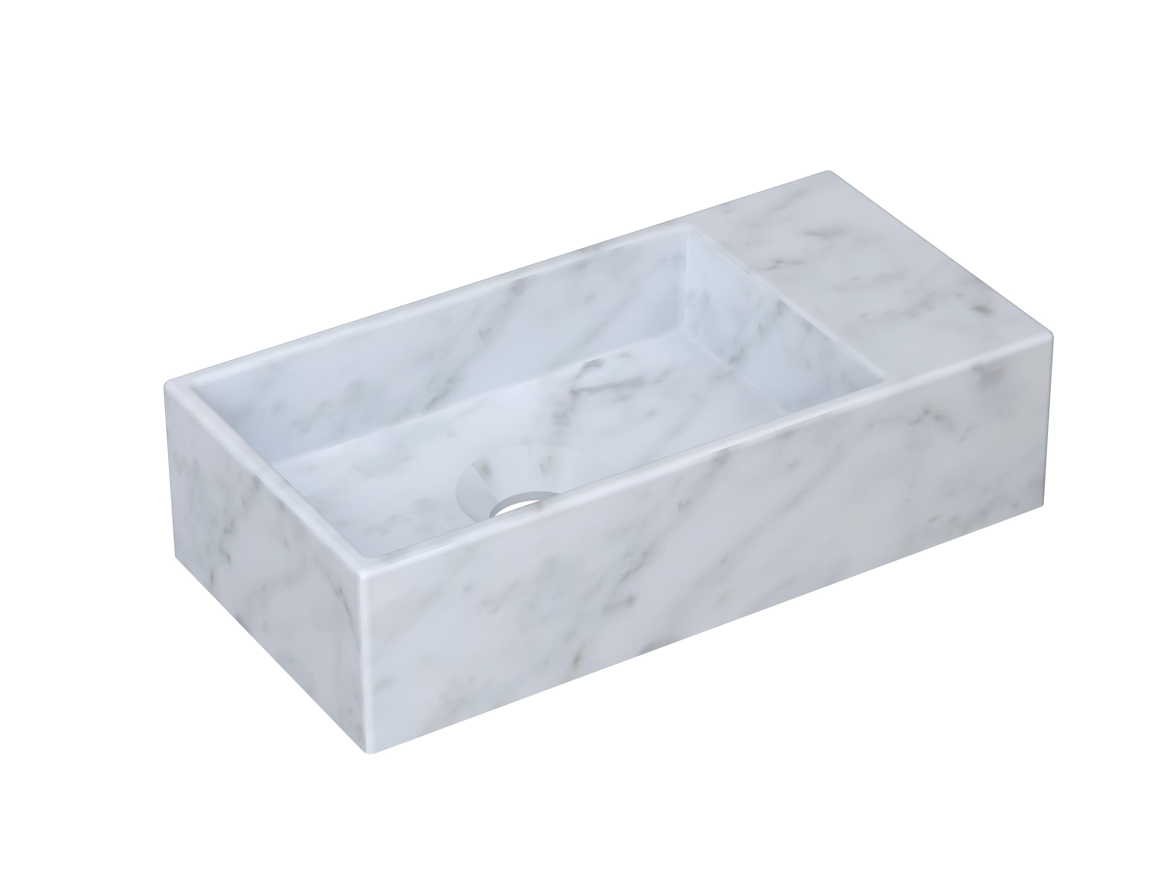 INK Versus Fontein hardsteen R zonder krgt. H90xB360xD180 Mat wit marmer / 3404125
