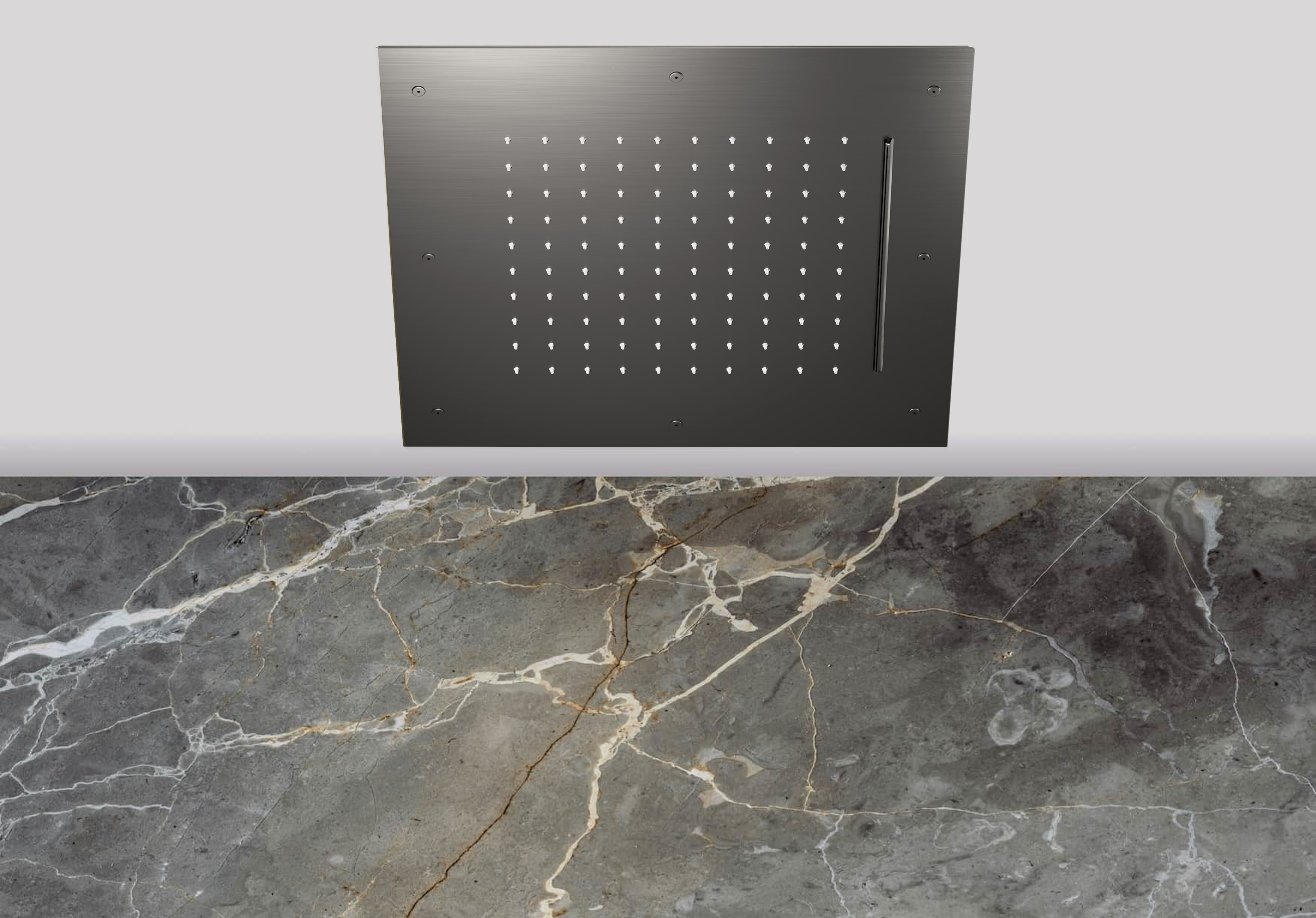 Lagoo Nesso Hoofddouche Showerlicious 430 x 430 m. regen cascade N8233GM Brushed Gun Metal PVD