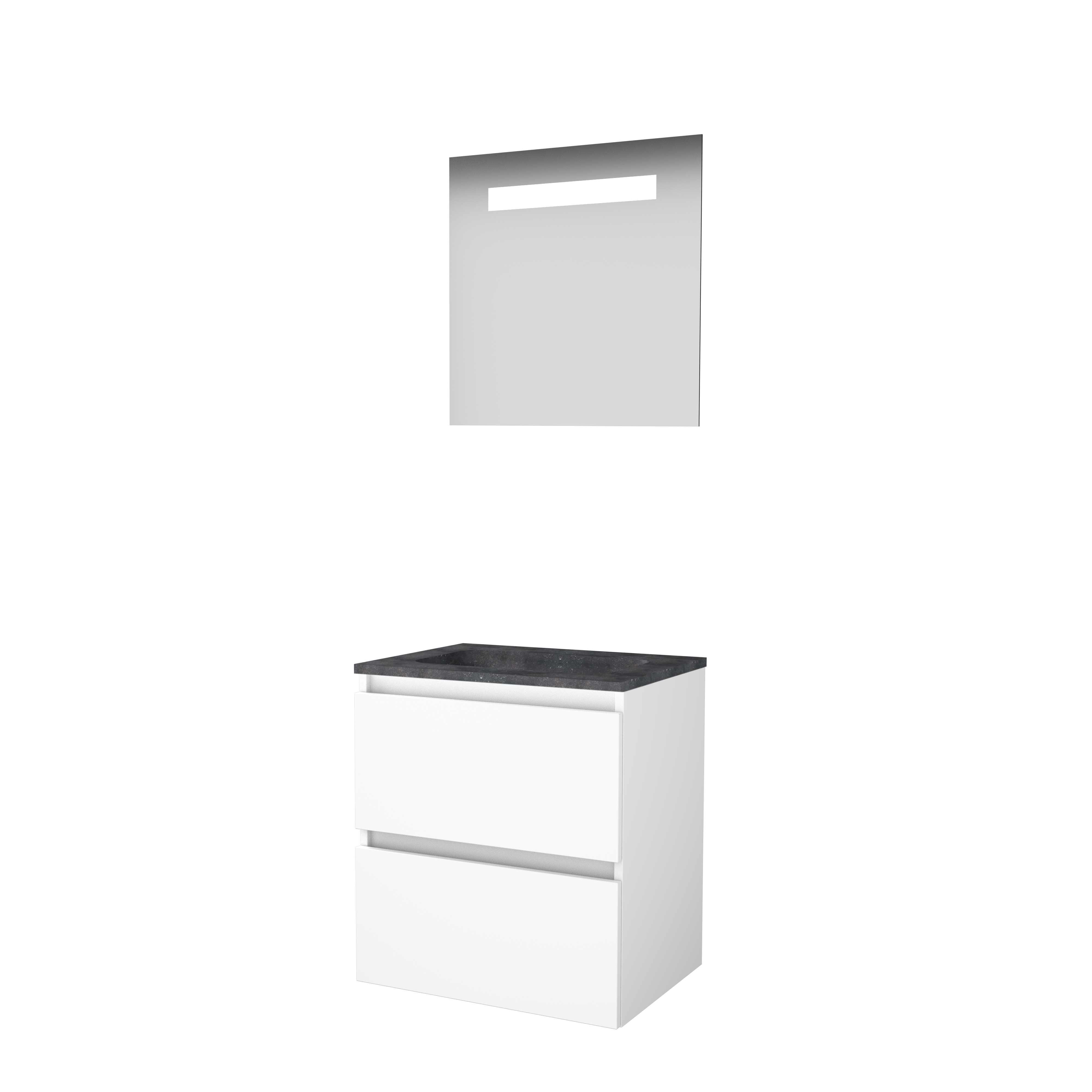 Basic Econom. 46 onderk. GL incl. 2 la + hardst. wast. z. krgt. incl. spg. m. geint. Led B600xD460 Ice White / 1813060