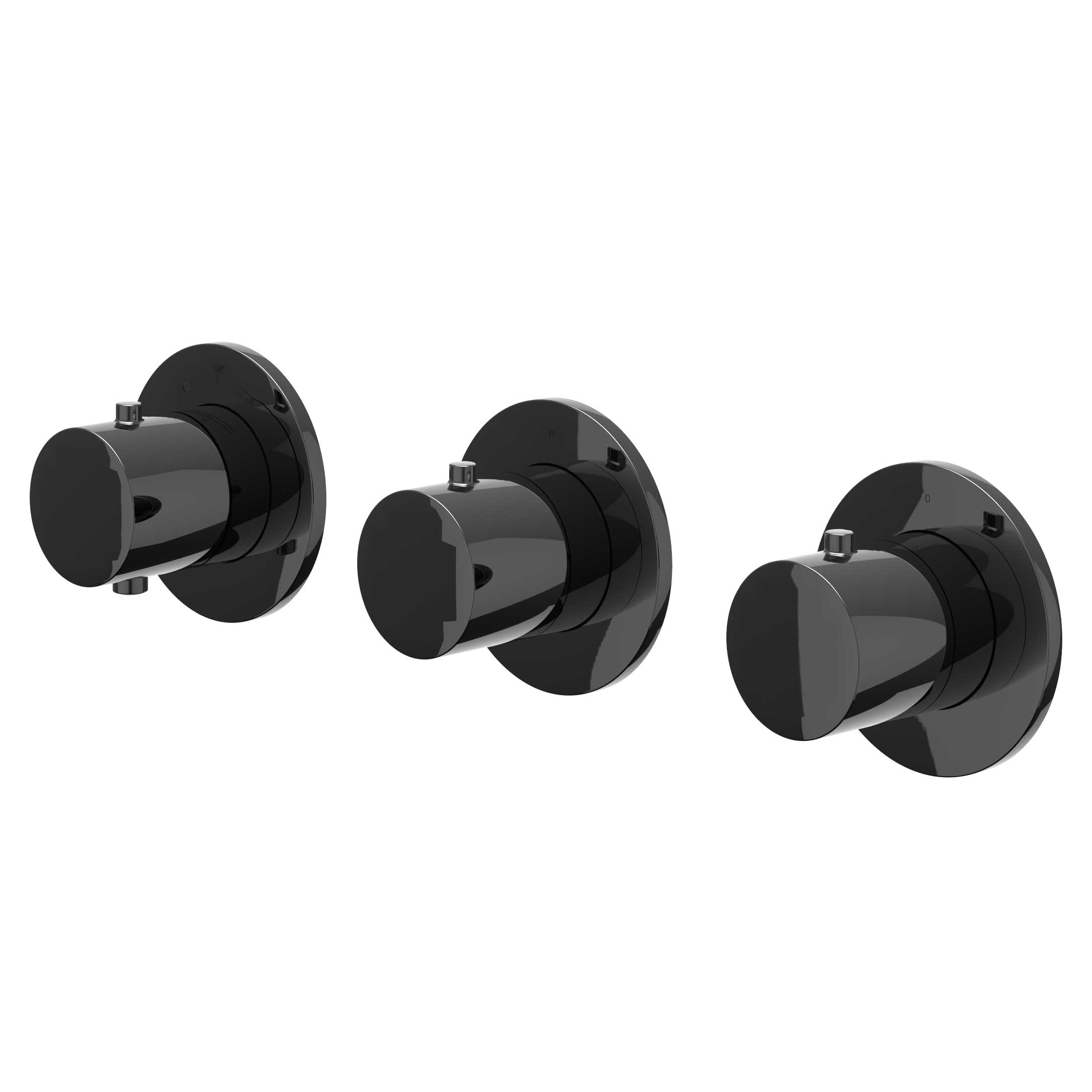 IVY Bond Afbouw inbouwtherm. m/2 stopkranen symmetry m/ronde rozetten 6202477 Zwart chroom PVD