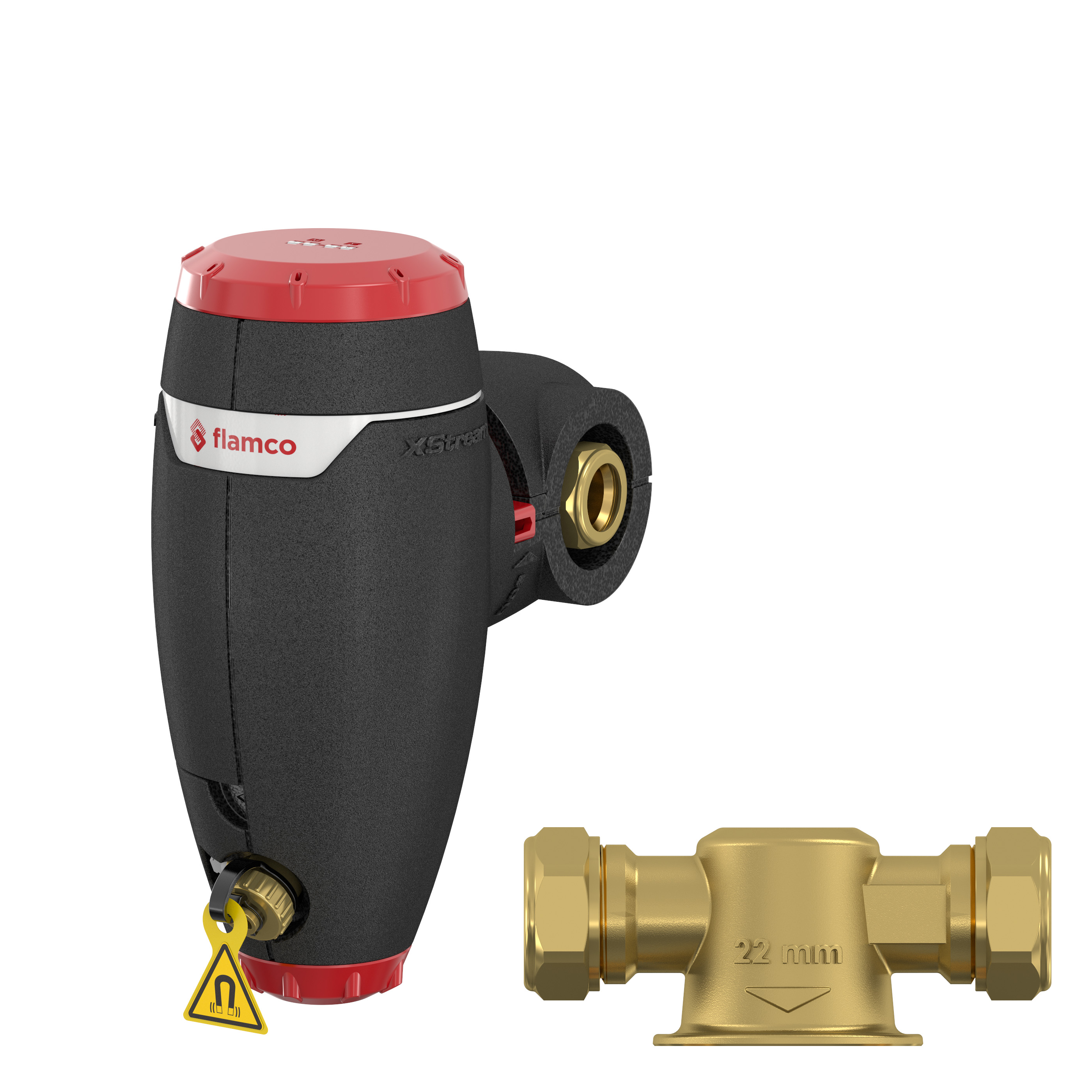 Flamco Xstream Clean vuilafscheider 22 mm knel inclusief magneet 11041