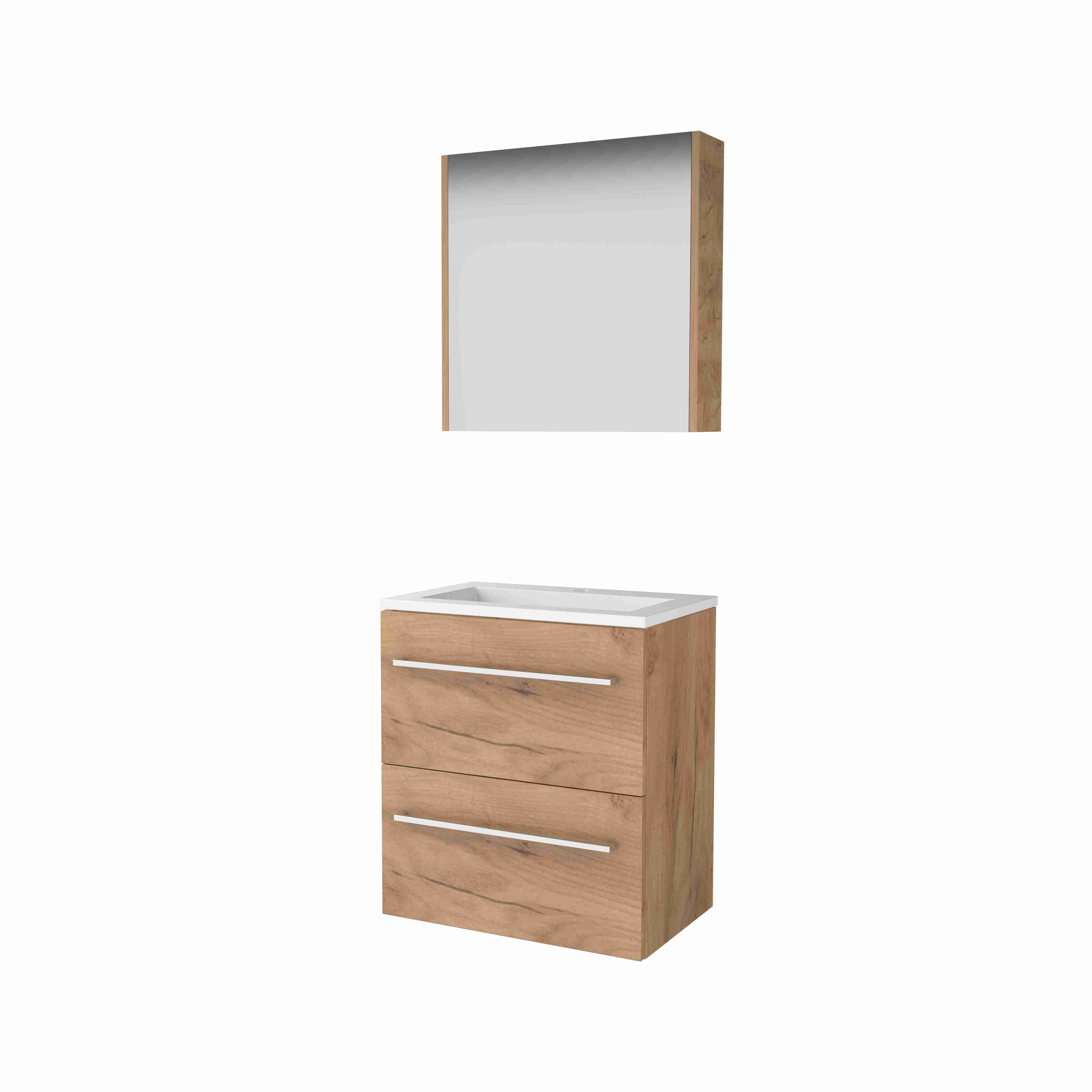 Basic Comfort 39 set 60x39cm met gr. 2 la Acryl wast. 1 krgt. incl. kast C39GR60A1WO Whisky Oak