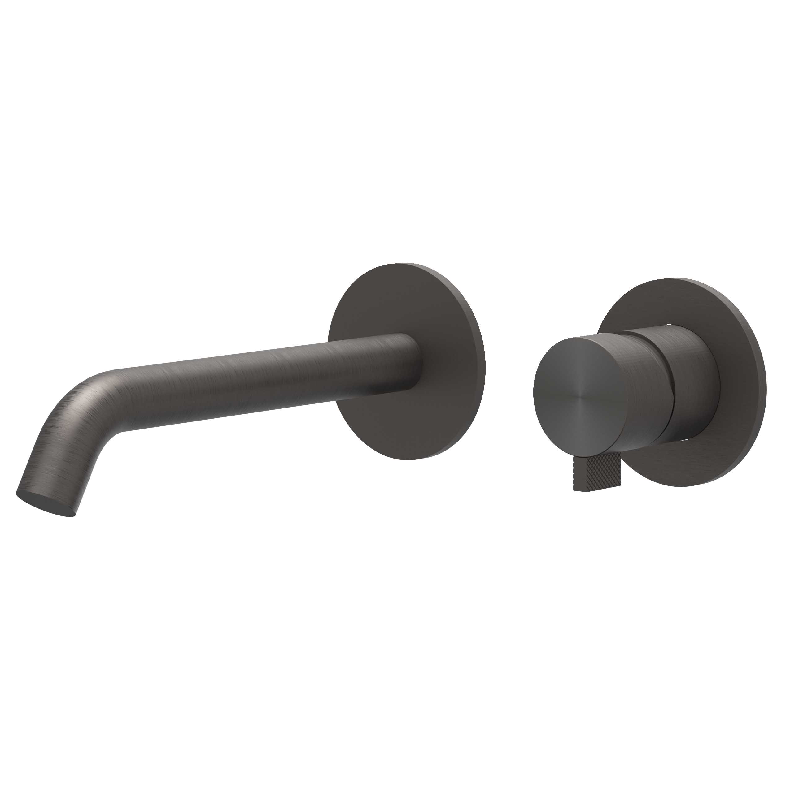 IVY Tribe Wastafelmengkraan afbouwdeel 2-gats met gebogen uitloop 6100394 RVS316 gebr. carbon black PVD