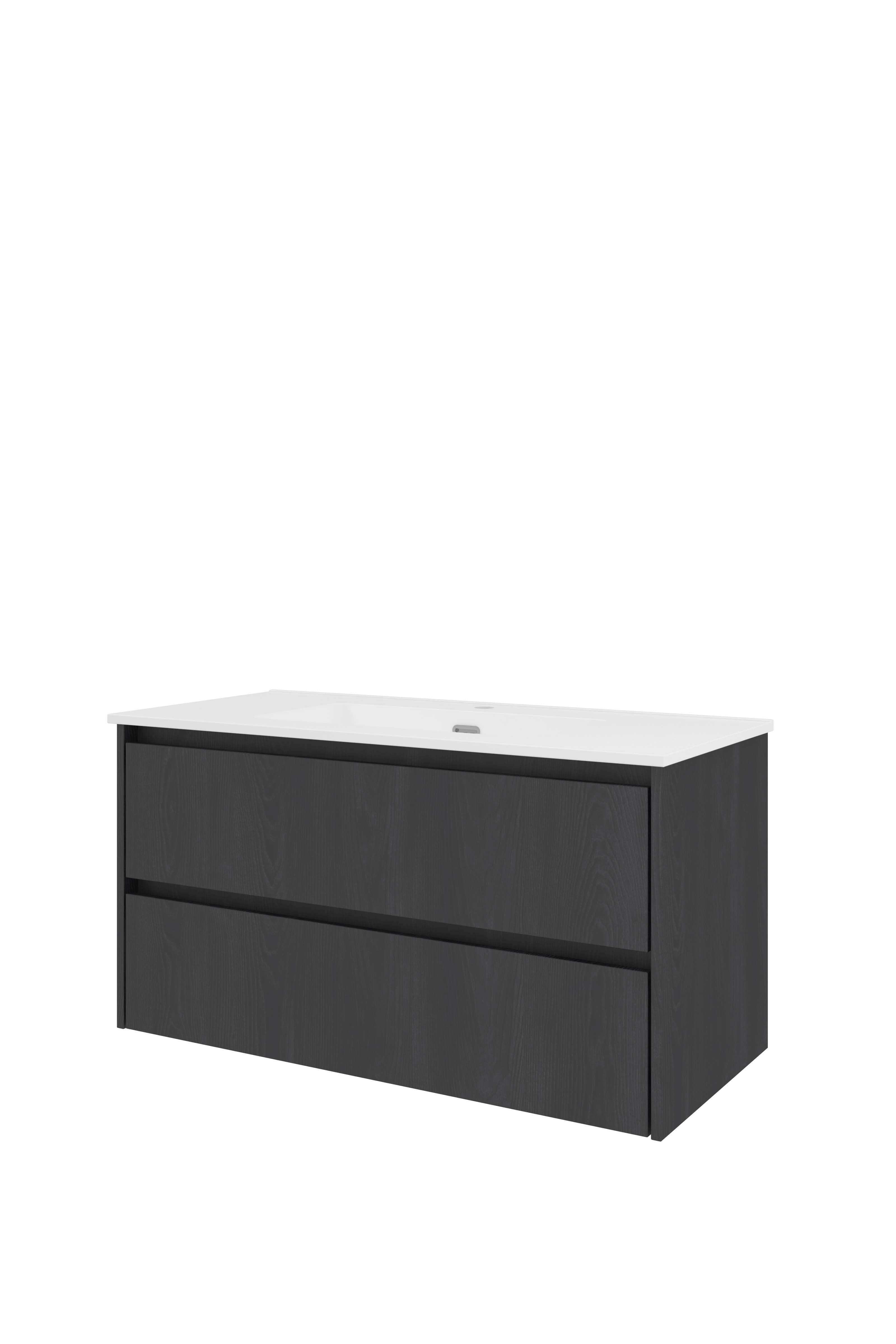 Proline Set porselein Elegant wast. met 1 krgt. en onderkast sym. 1815157 Black oak/Glans wit 1000x460x540