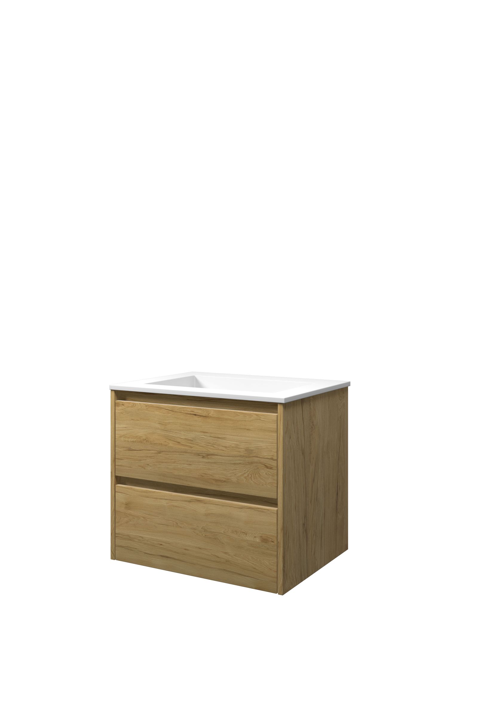 Proline set polystone Elegant wast. z. krgt. en onderk. sym. 1816122 Ideal oak/Mat wit H540xB600xD460