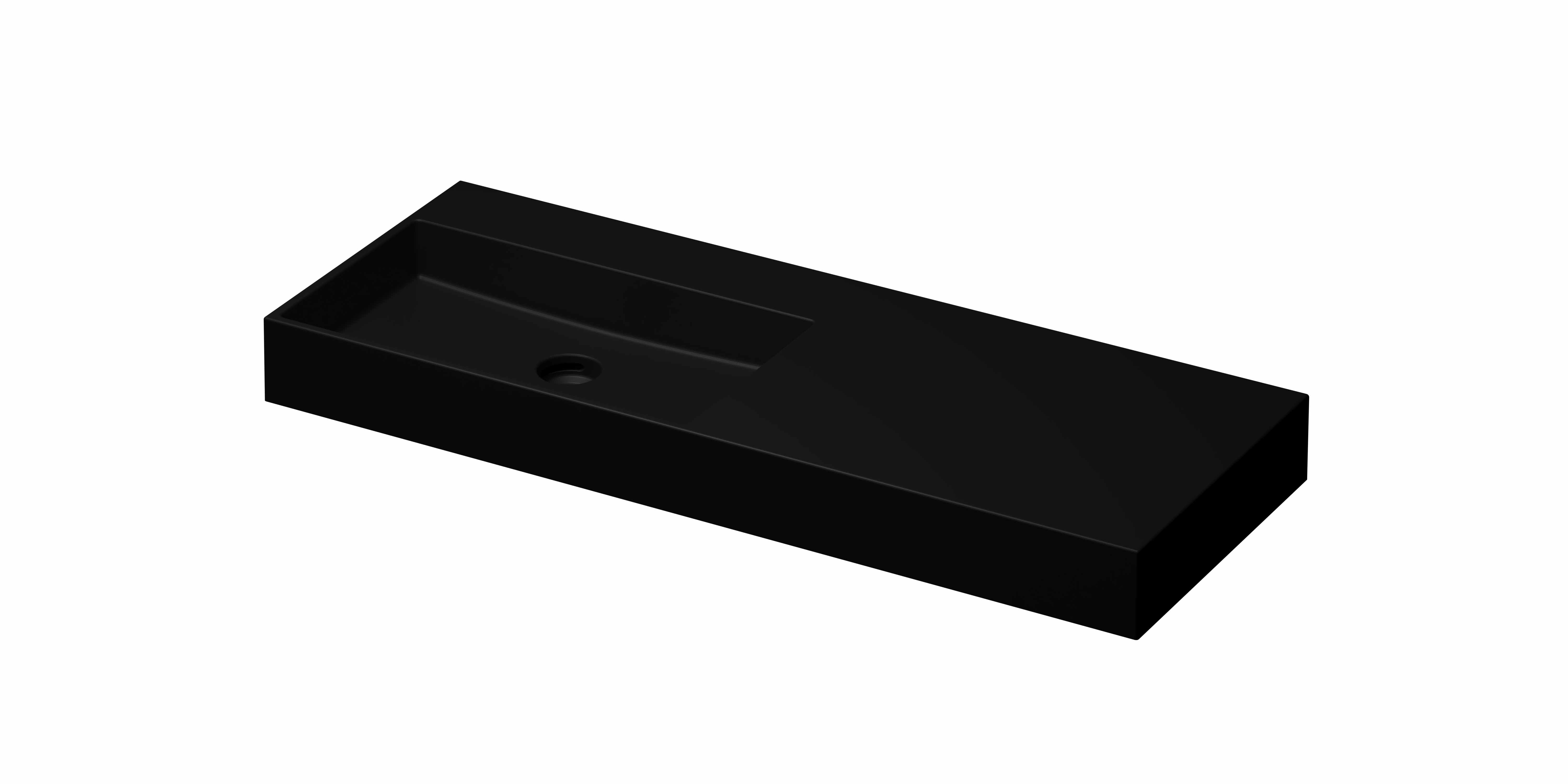 INK United wast. porselein links z. krgt. incl. keram. click plug en verb. overl. syst. 0206444 Mat zwart 1200x450x110