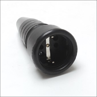 KERAF 522 koppelcontactstop randaarde recht 16A zwart volrubber IP44 waterdicht 10120497