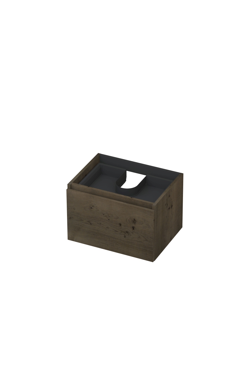 INK Fineer onderkast 1L m. binnenla gr.loos houten keerlijst fineer 1221304 Charcoal H400xB600xD450