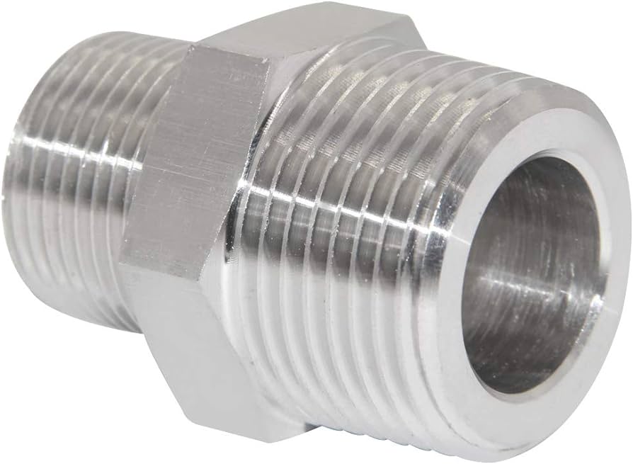 Chroom Verloopnippel 1 x 3/4 2x btdr.