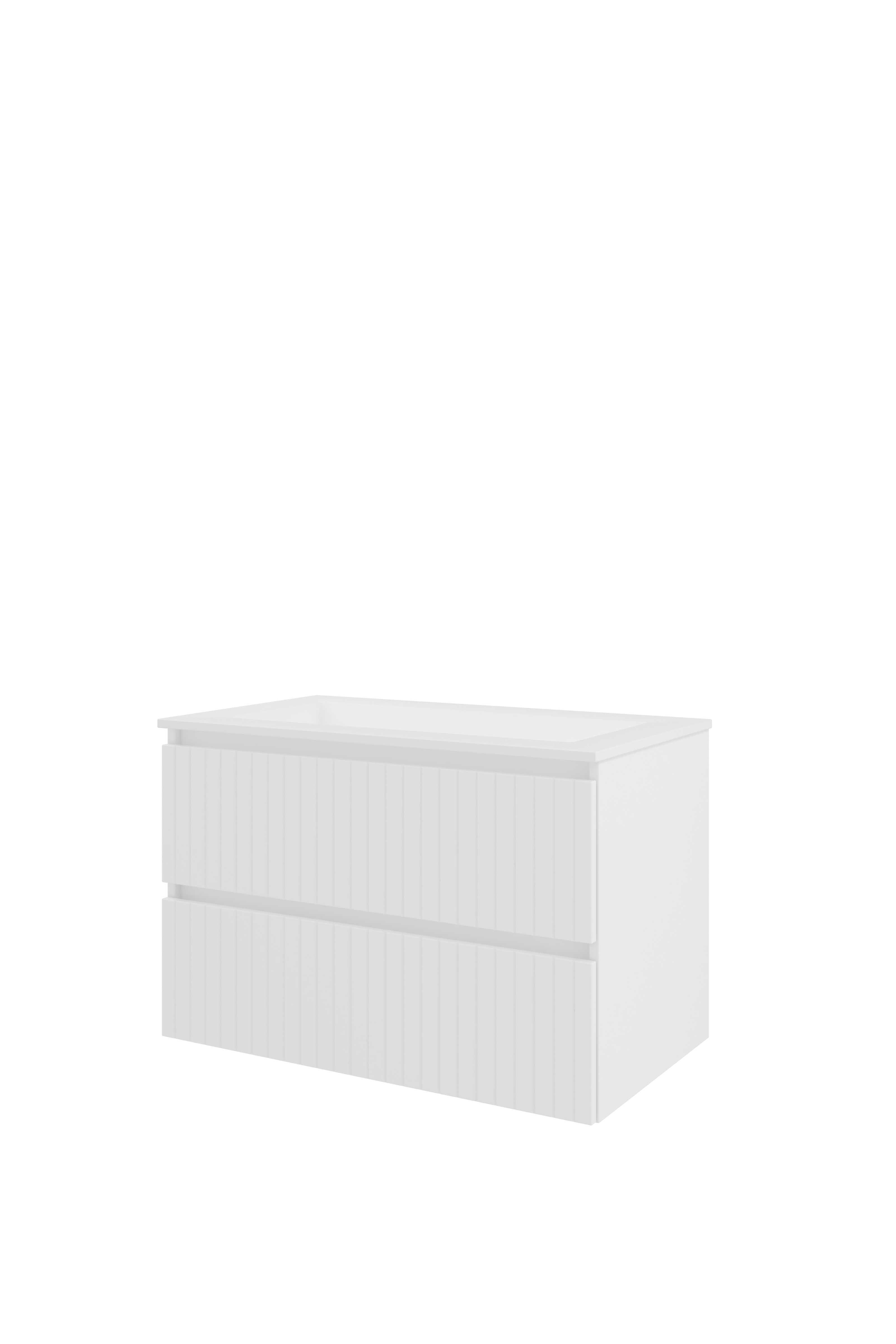 Proline Set polystone Elegant wast. z. krgt. en onderkast sym. gefr. 1818444 Glans wit/Mat wit 800x460x540