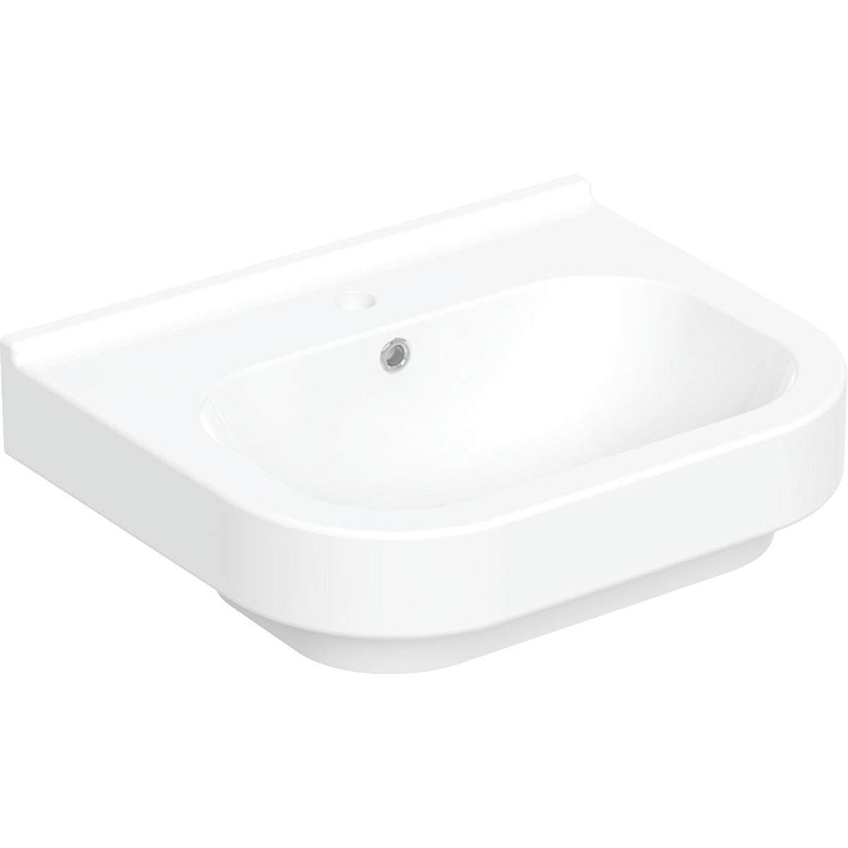 Geberit 300 Basic wastafel 55x44.5cm met kraangat met overloop S8300200000G wit