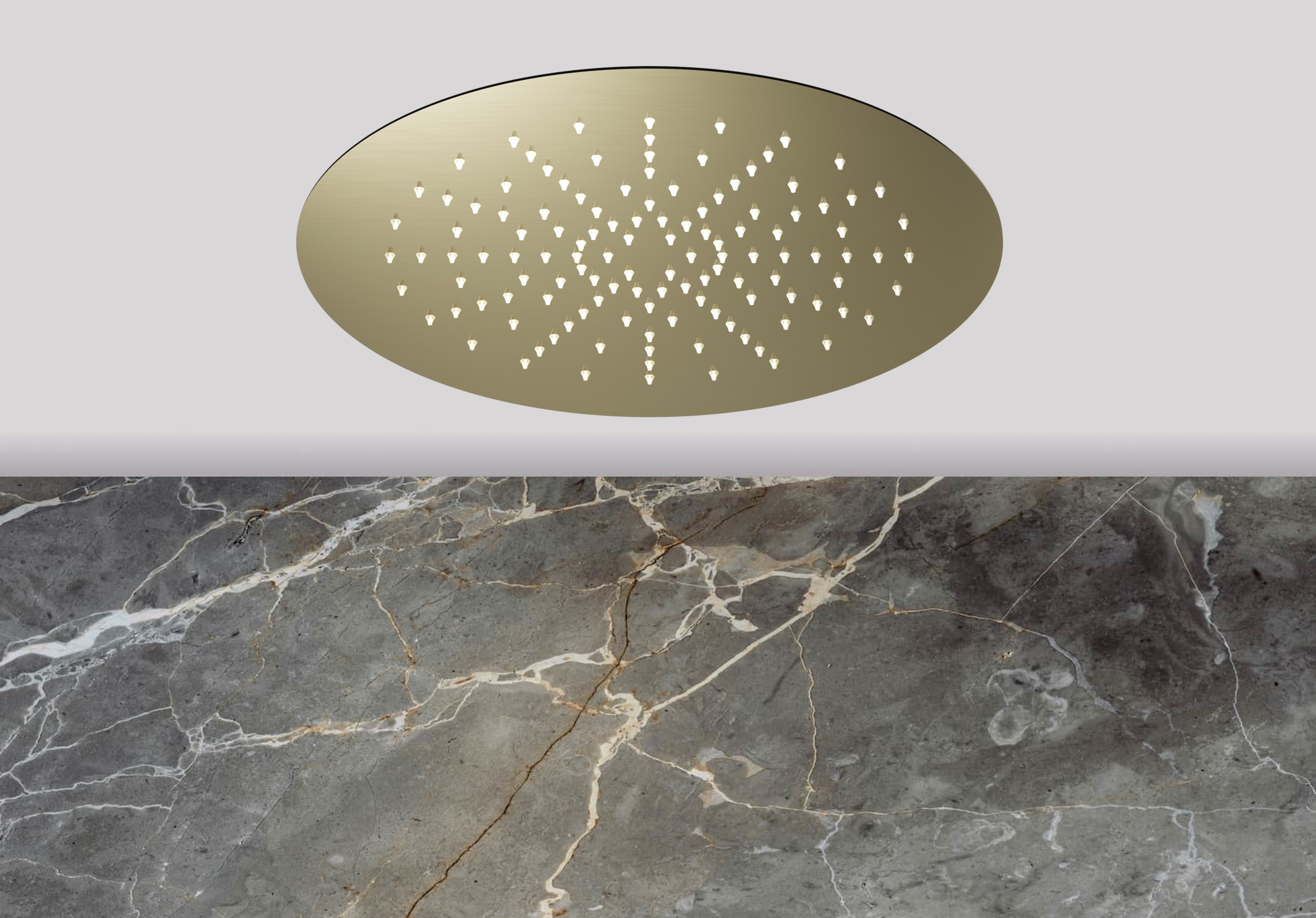 Lagoo Nesso Hoofddouche Easy Peasy 340 m. Easy Fix systeem N8200PG Brushed Champagne PVD