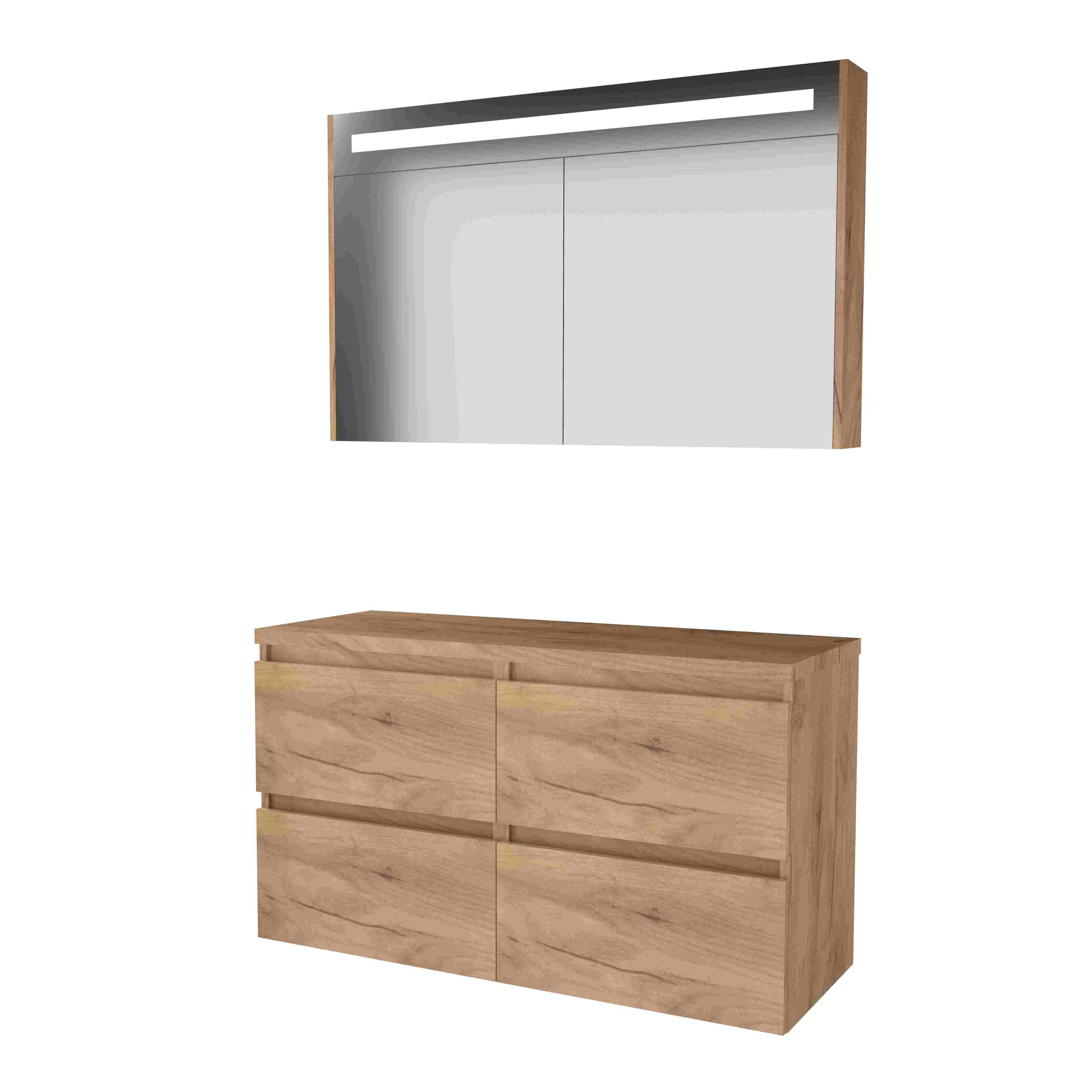 Basic Prem. 46 onderk. GL incl. 4 la + afdekplaat incl. sp.kast m. geint. Led B1200xD460 Whisky Oak / 1813544