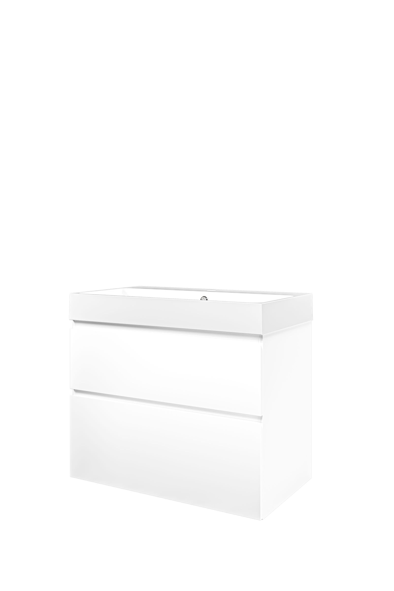 Proline set polystone Loft wast. met 1 krgt. en onderk. a-sym. 1817055 Mat wit/Glans wit H700xB800xD460