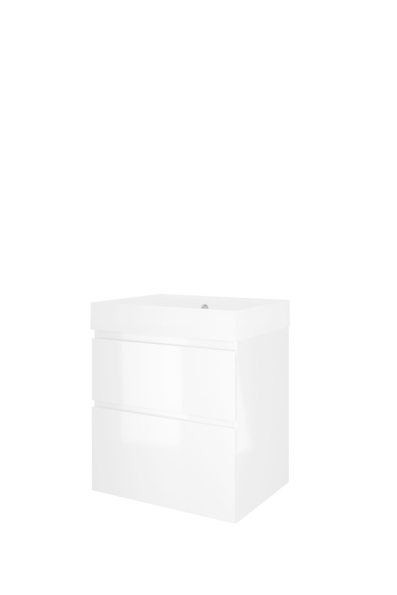 Proline set polystone Loft wast. z. krgt. en onderk. a-sym. 1817024 Glans wit/Mat wit H700xB600xD460