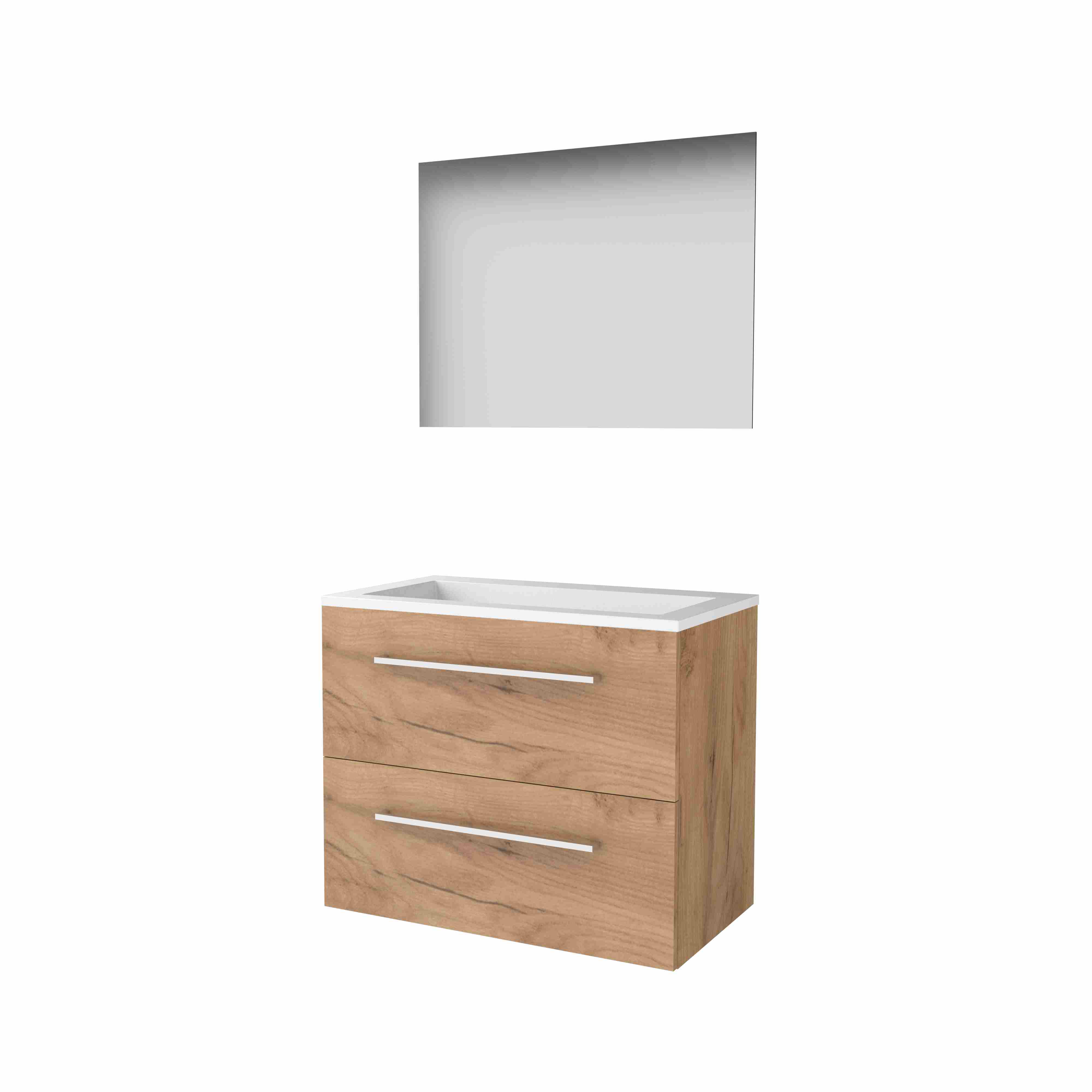 Basic Ultimate 46 onderk. m. gr. incl. 2 la + Acryl wast. z. krgt. incl. spg. m. LED ind. o+b B800xD460 Whisky Oak / 1813955