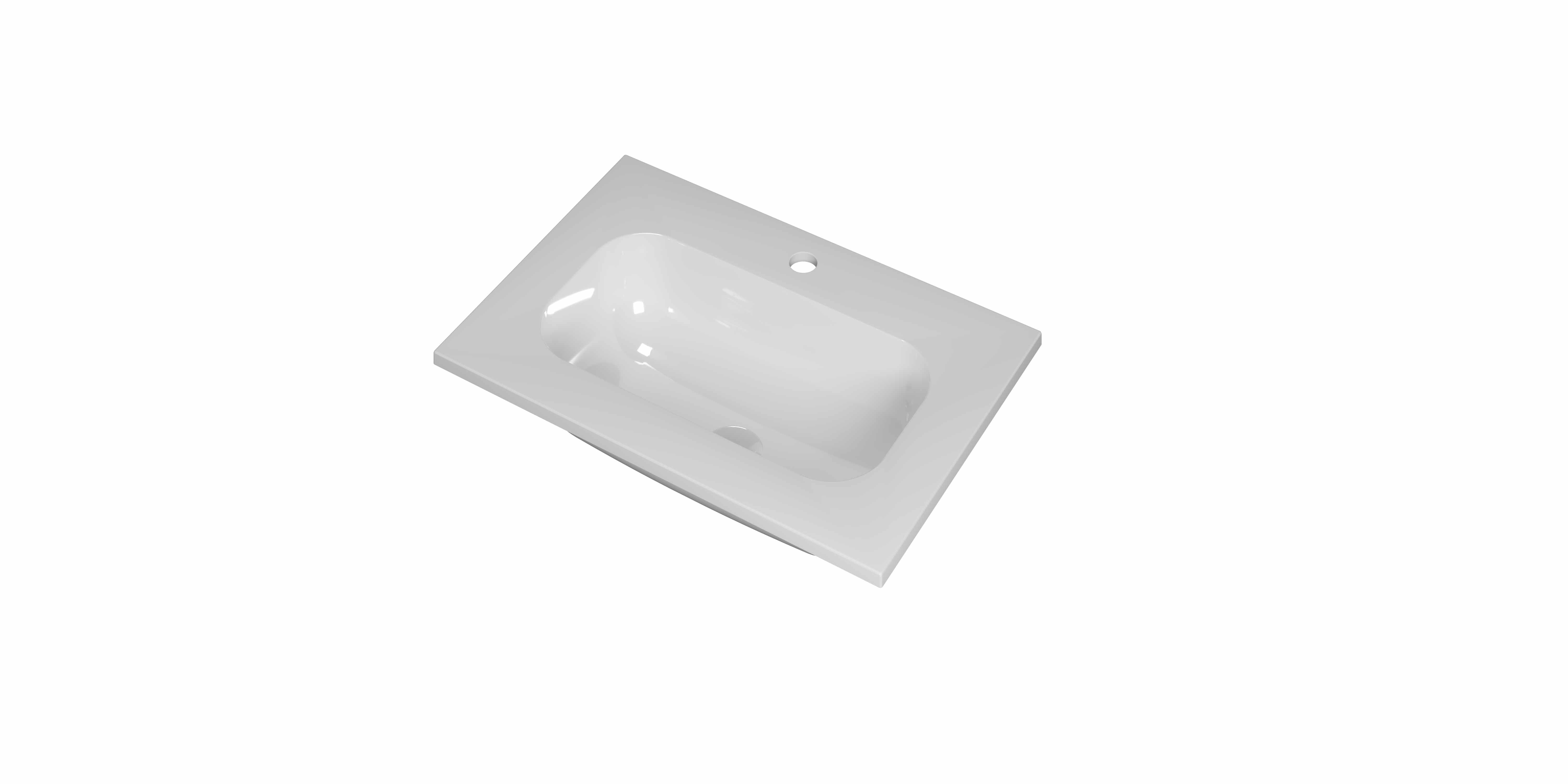 INK Reflekt wast. polystone centraal met 1 krgt. 3407601 Glans wit 600x400x15