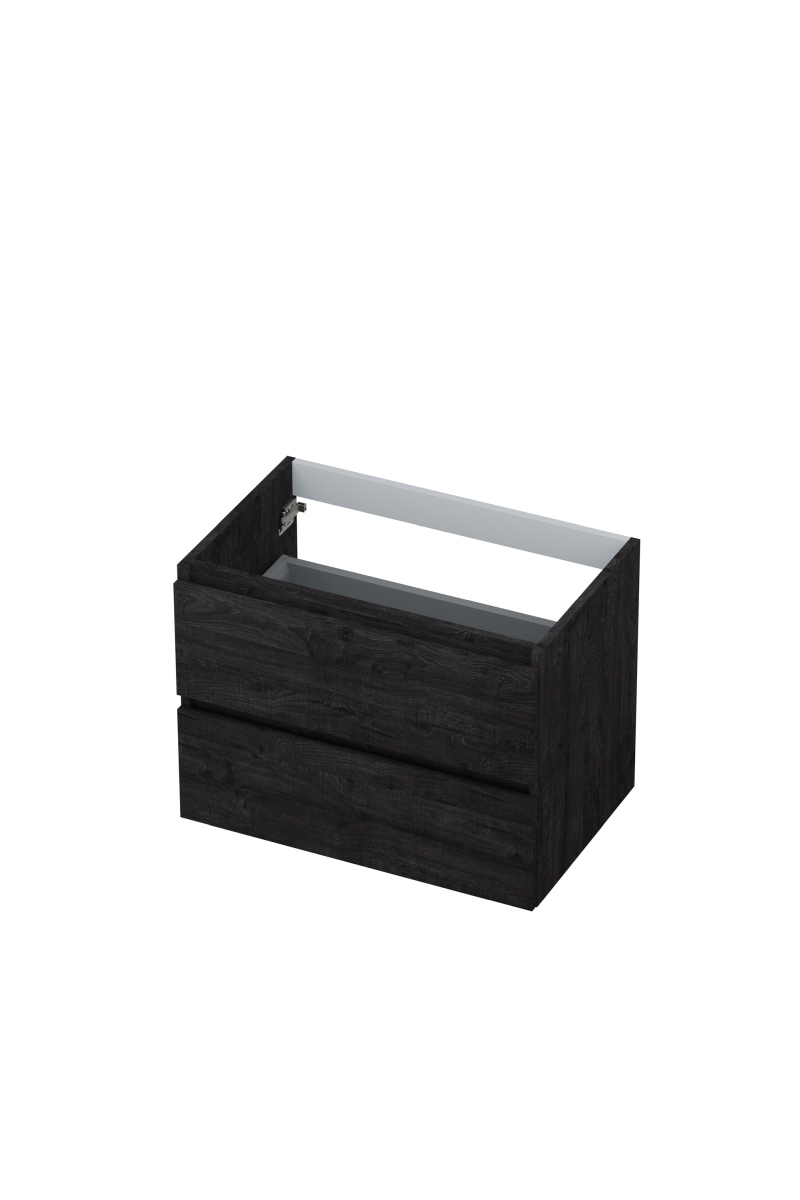 INK onderk. 2 laden greepl. met houten keerlijst 1257118 Houtskool eiken H520xB700xD450