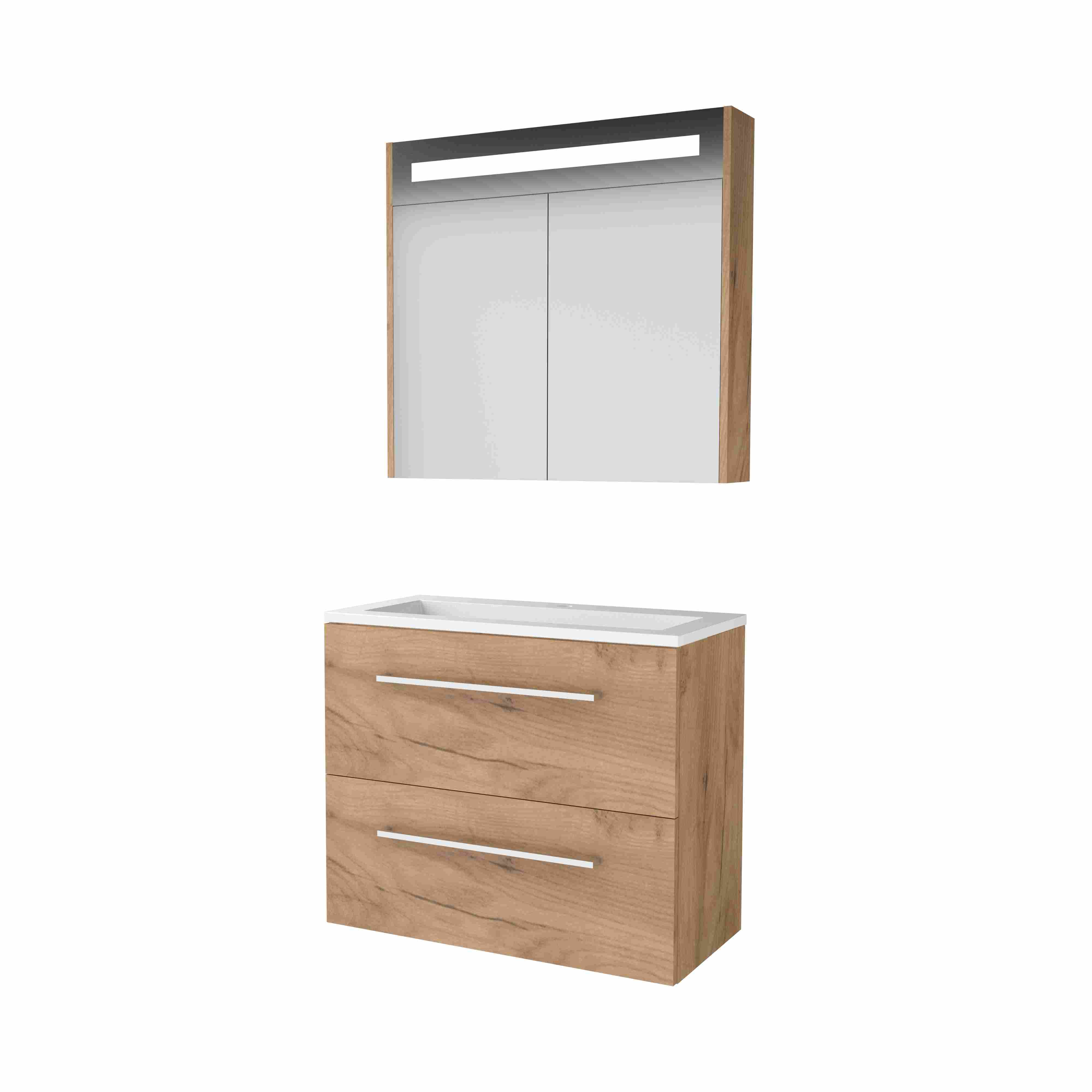 Basic Premium 39 set 80x39cm met gr. 2 la Acryl wast. 1 krgt. incl. kast m. verl. P39GR80A1WO Whisky Oak