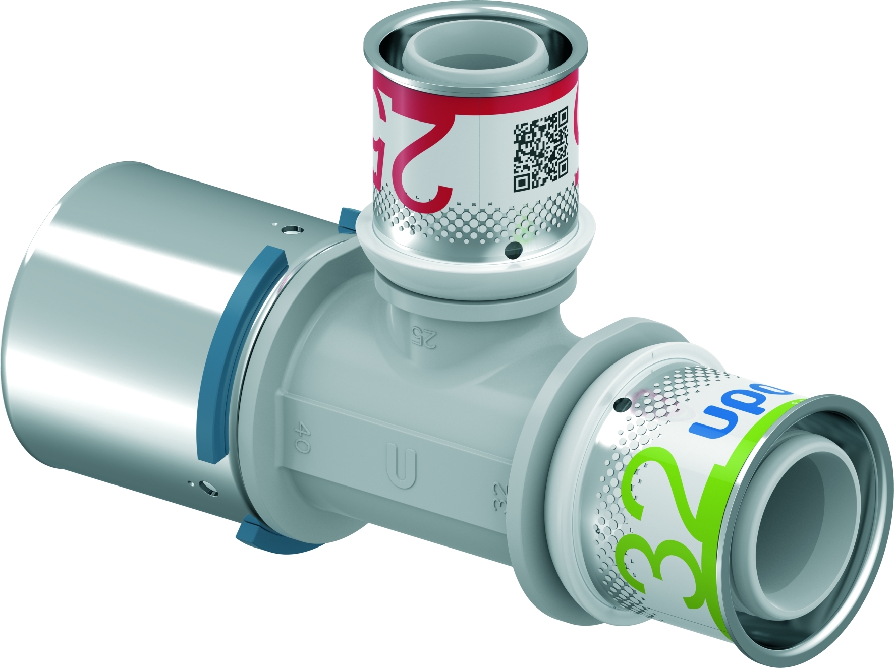 Uponor Composiet pers T-stuk 40x25x32mm 1039963 (5)