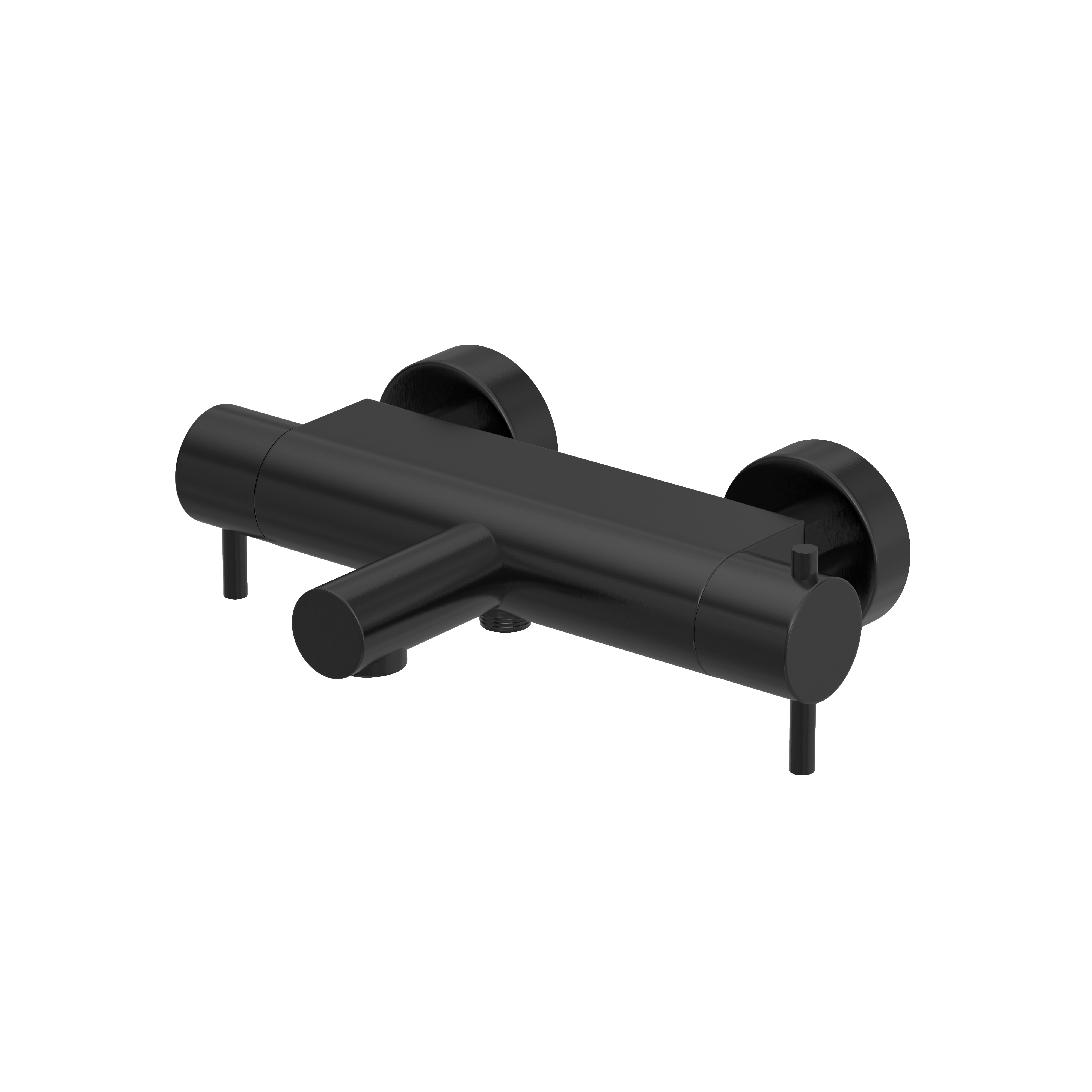 Hotbath Cobber thermostatische badmengkraan met uitloop B022MBP Geborsteld zwart PVD