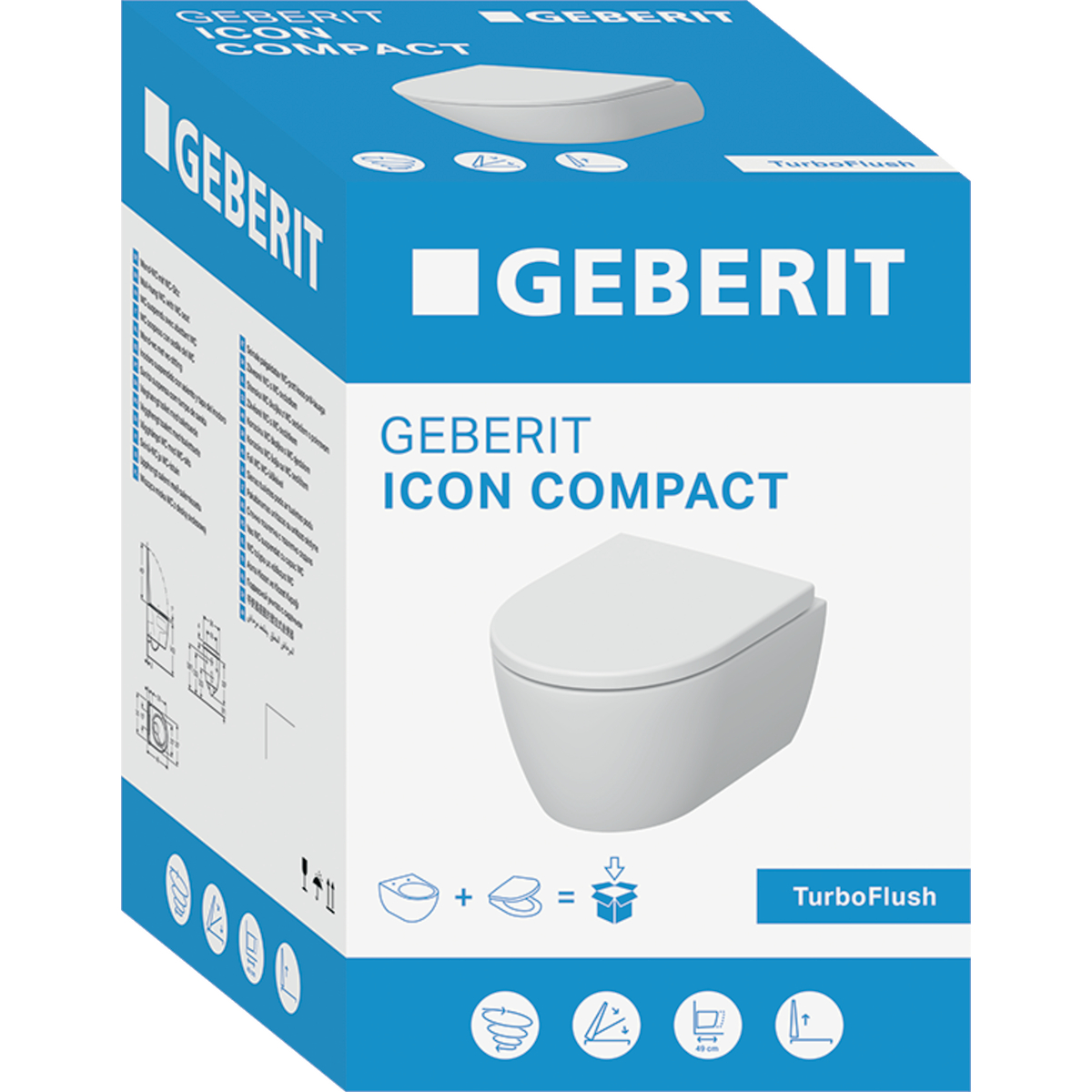 Geberit iCon Compact Pack wand-wc diepsploel TurboFlush Wit KeraTect 503.048.00.8