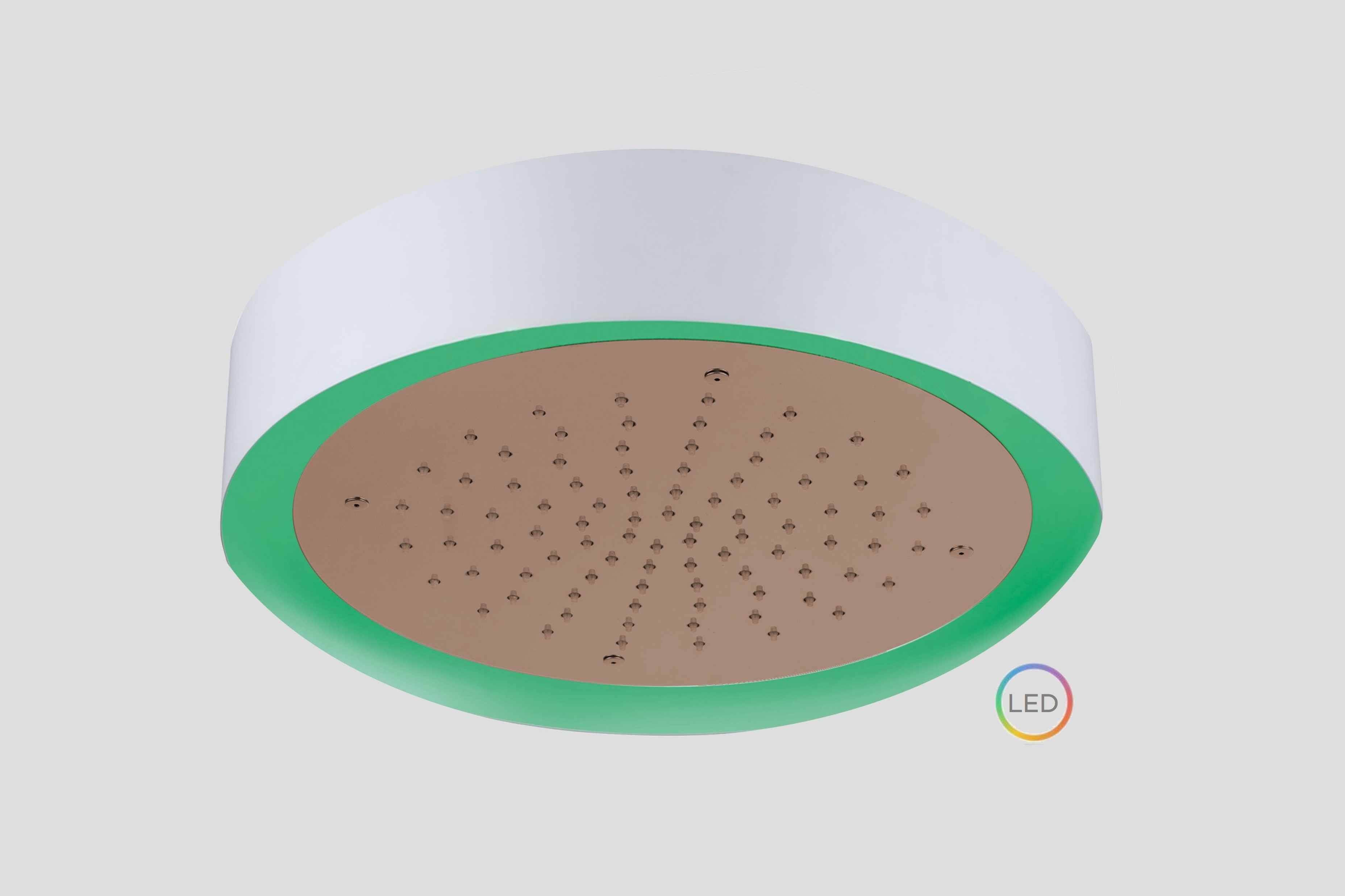 Lagoo Nesso Hoofddouche Light Ring 370 m. multi color LED incl. afstandsb. N8171BK Brushed Copper PVD