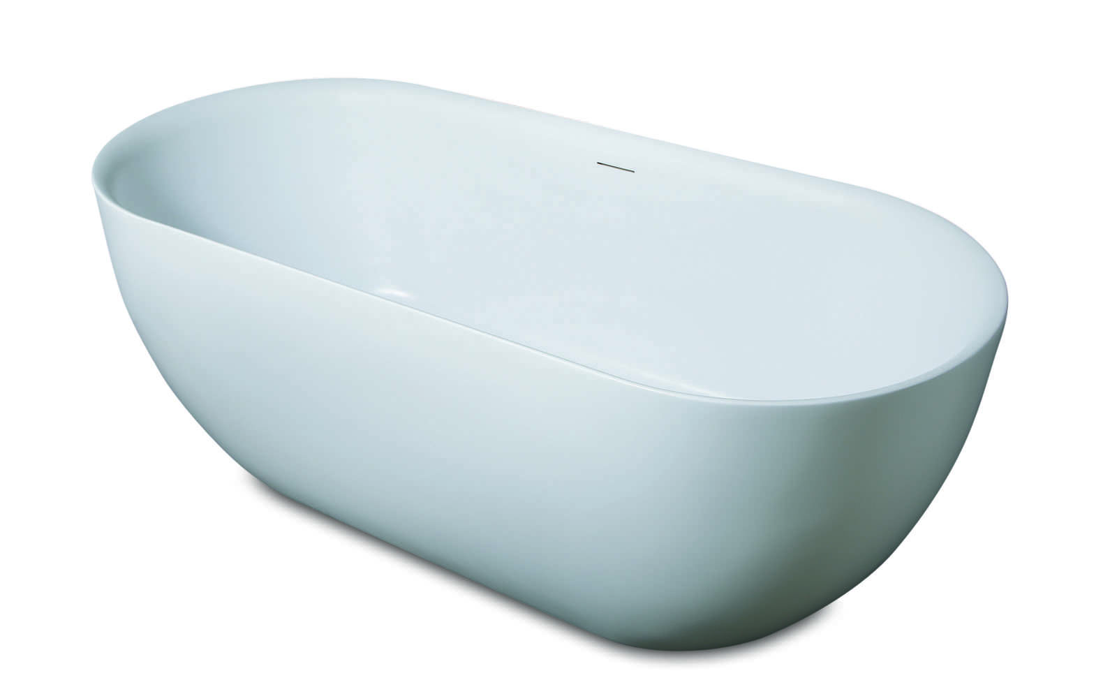 Luca Primo Vrijstaand bad dunne rand acryl met overloop 170x78x60h LUPA1770M Mat wit incl. afvoerset klikplug chroom