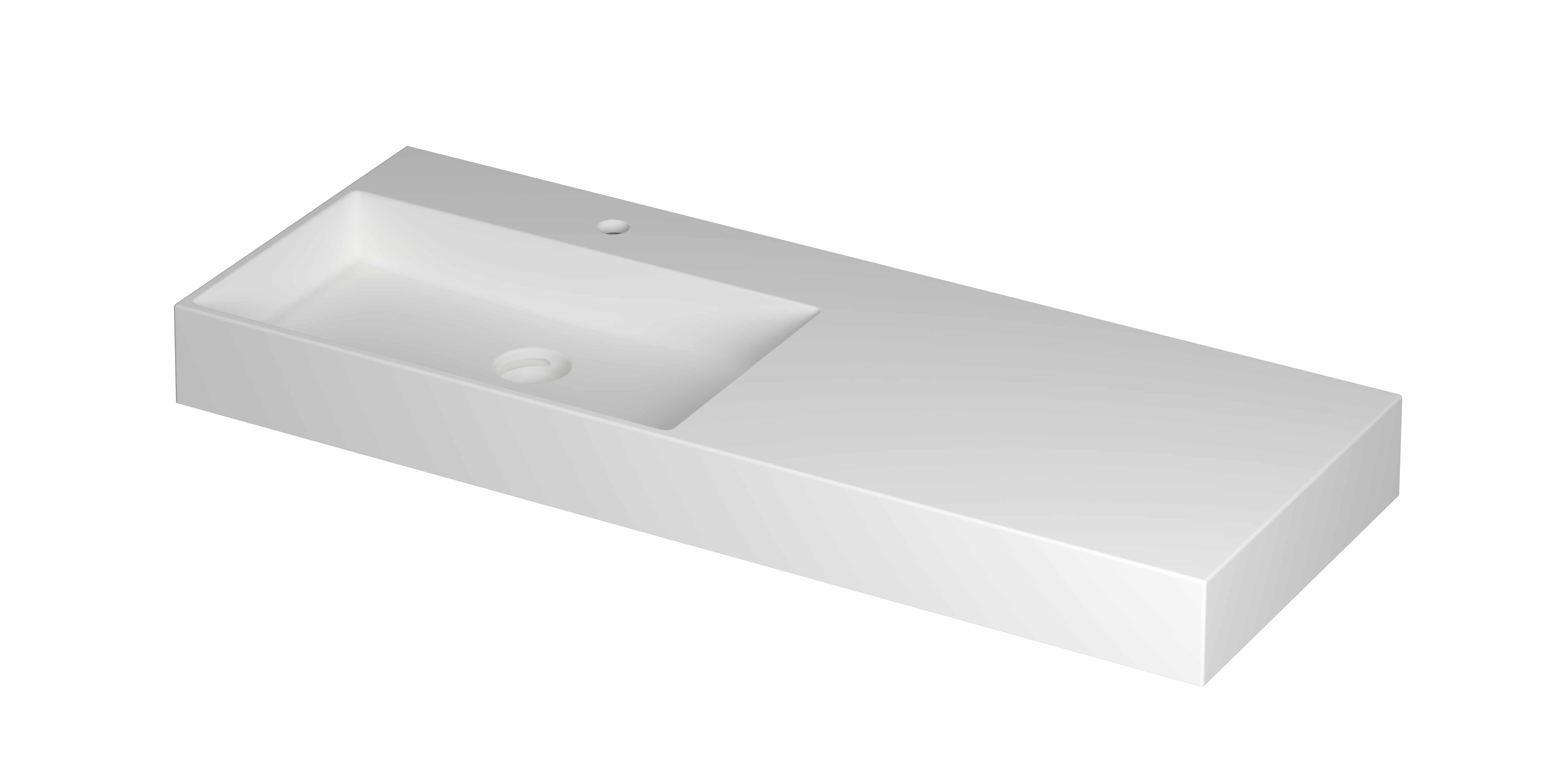 INK United wast. porselein links met 1 krgt. incl. keram. click plug en verb. overl. syst. 0206452 Mat wit 1200x450x110