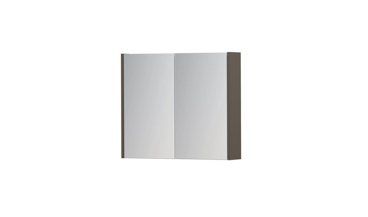 INK SPK1 spiegelkast m. 2 dubbelzijdige spiegeldeuren en stop/schak. 1110504 mat taupe H600xB700xD140