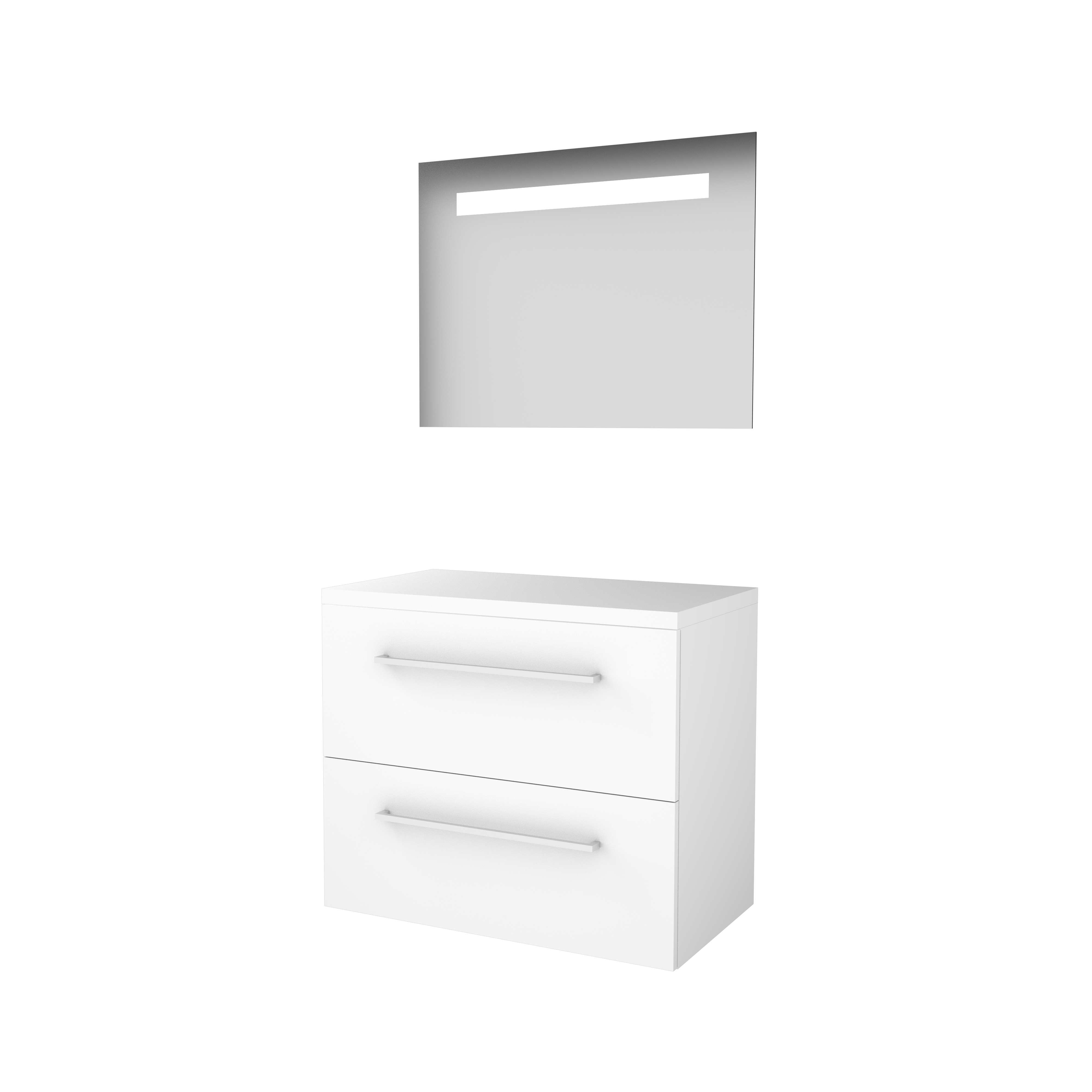 Basic Econom. 46 onderk. m. gr. incl. 2 la + afdekplaat incl. spg. m. geint. Led B800xD460 Ice White / 1813588