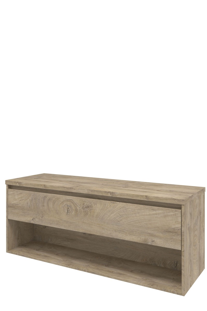 Proline Top afdekplaat + onderk. m. schap H552xB1400xD460 Raw oak / 1817811