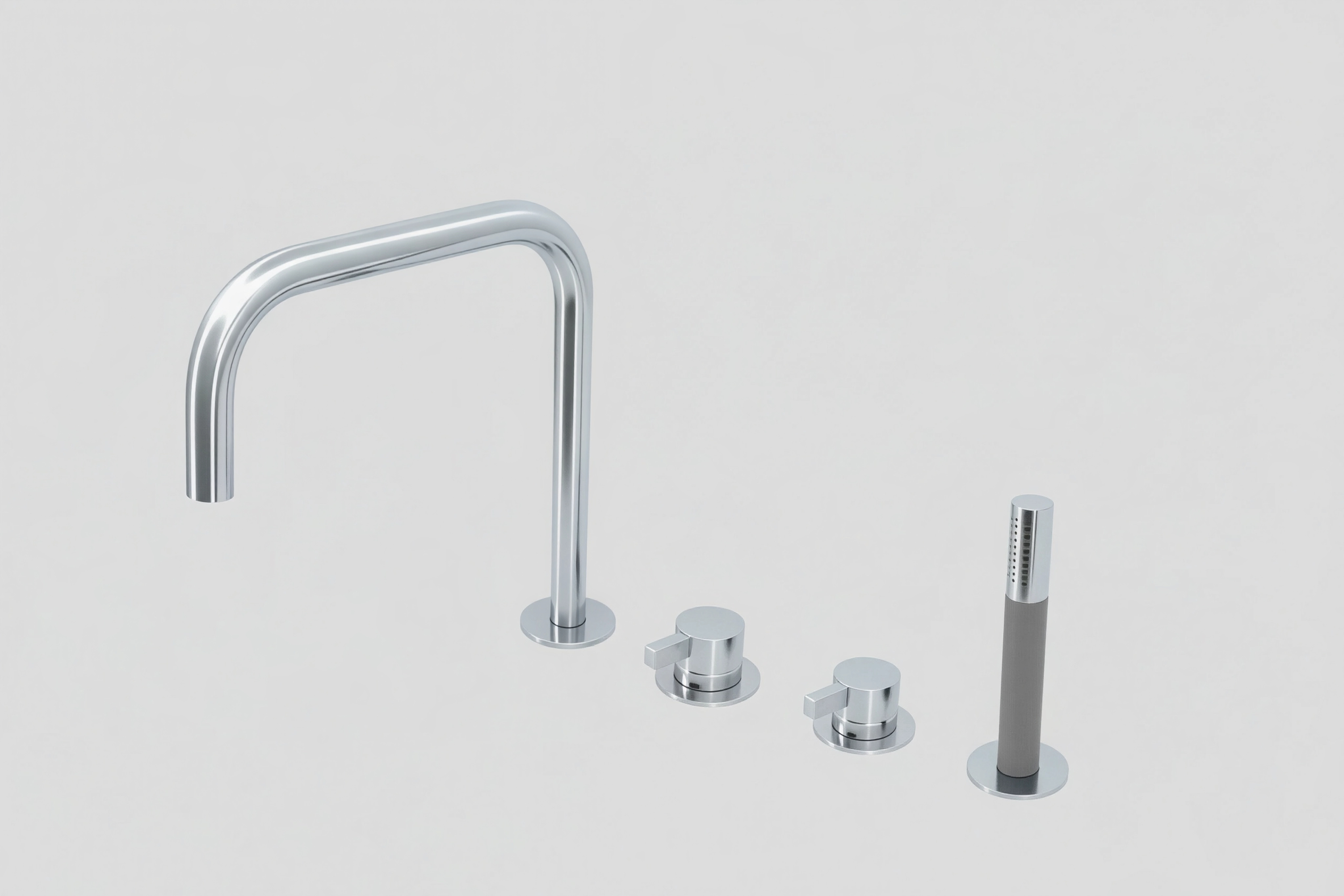 Lagoo Como Badrandcombinatie m. uitloop 2 stopkranen en handdouche CM3210CH Chrome