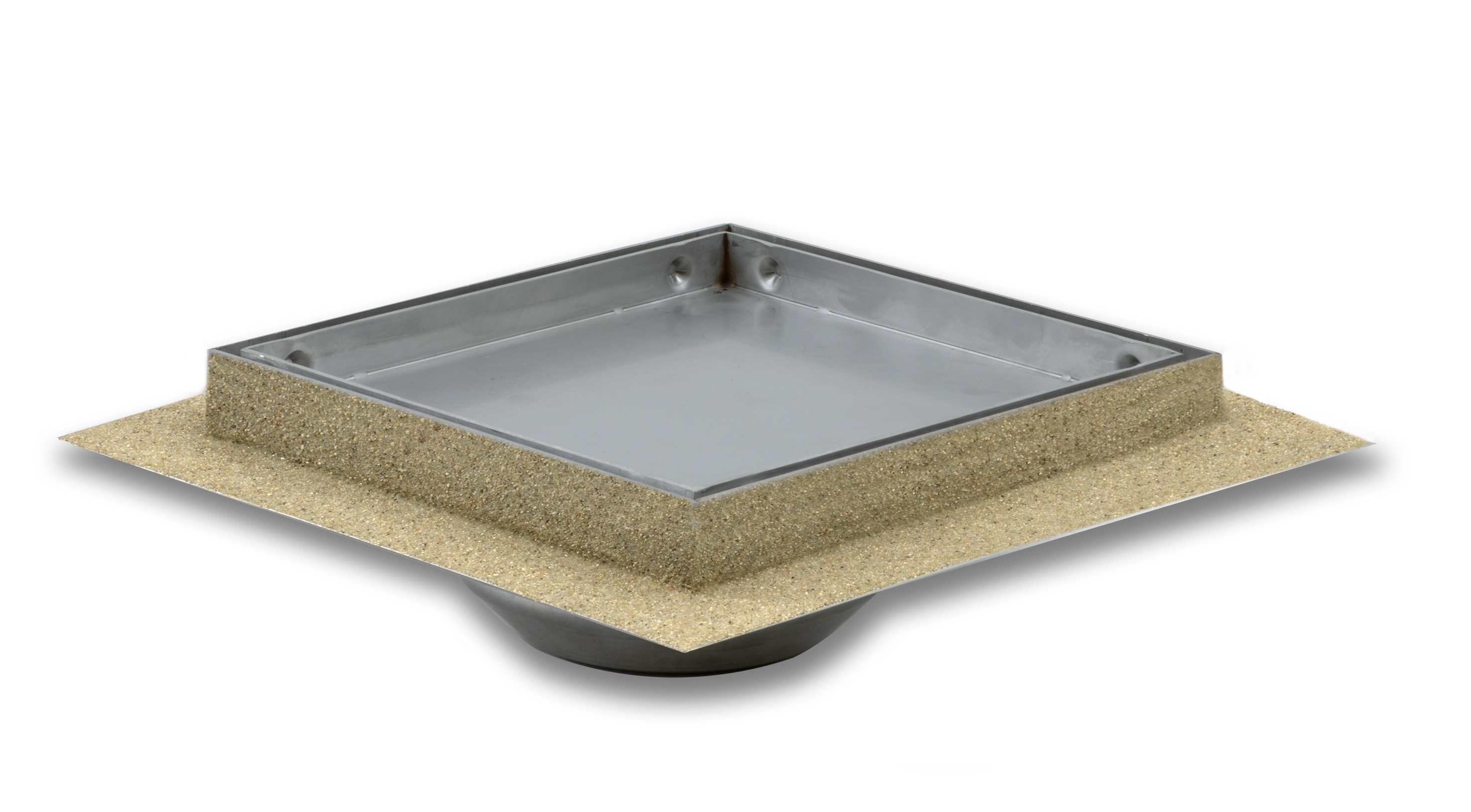 Aquaberg RVS put m/RVS deksel onder uitlaat 481520 20x20cm