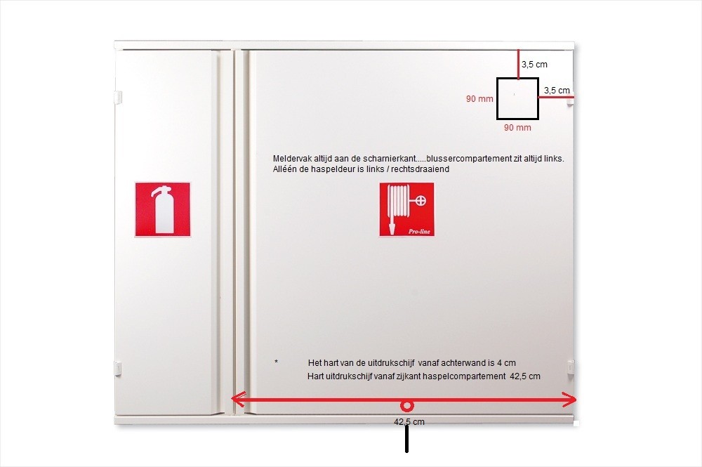 Ajax VariGrip Combi haspelkast met meldervak 87x87 809-295225 790x1090x225 rechtsscharnierend