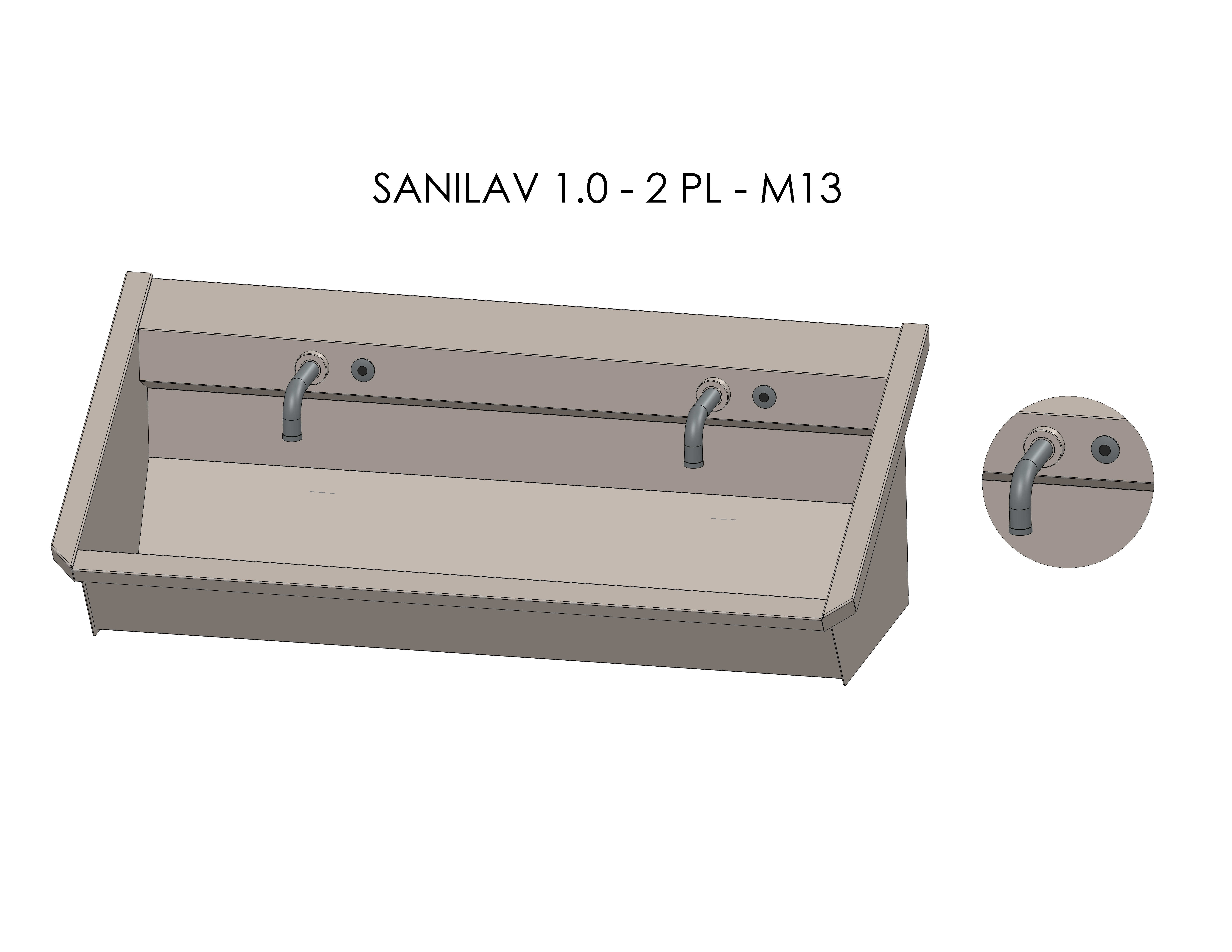 Intersan Sanilav muurwastrog rvs 2p 120 elektr. zelfsl. SANILAV 1.0-2- M13