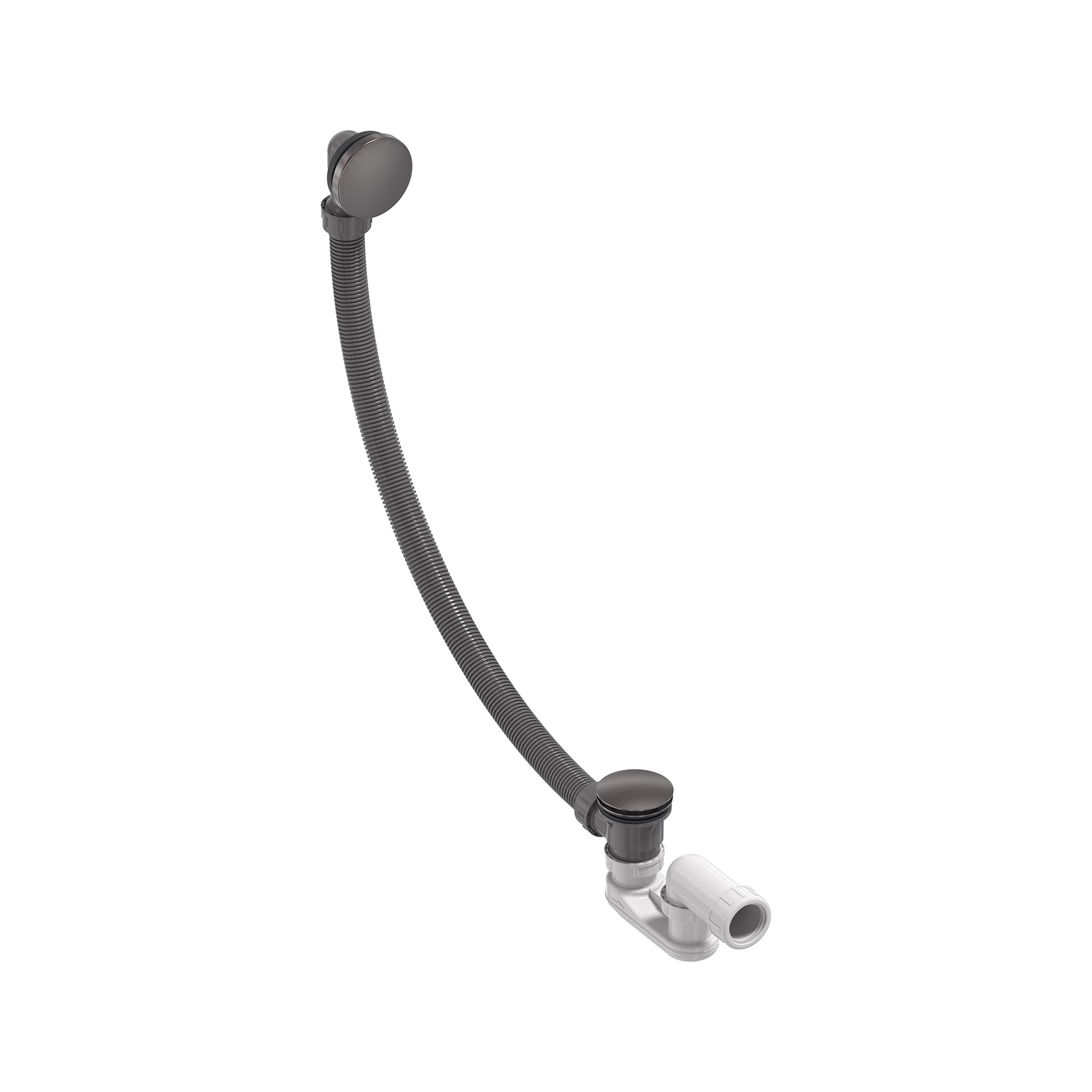 MAY Badoverloopset incl. sifon 6802156 Geborsteld carbon black PVD