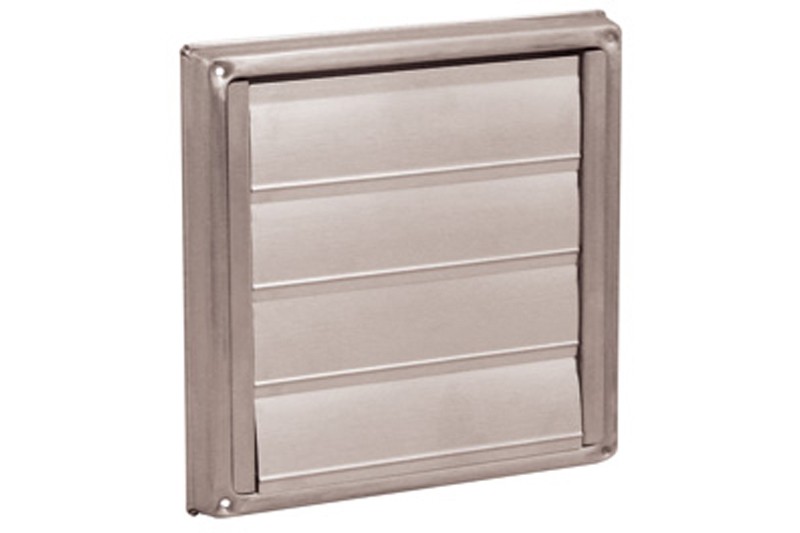 RVS vierkant rooster m/4 lamellen 100mm