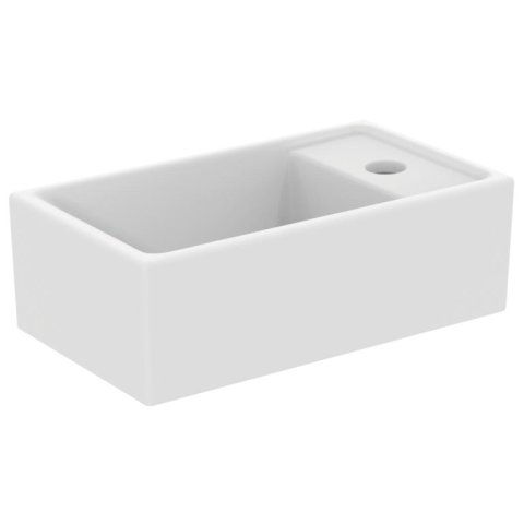 Tiempo fontein 370 x 210 mm m. kraangat rechts z. overl. E2112V1  Silk White