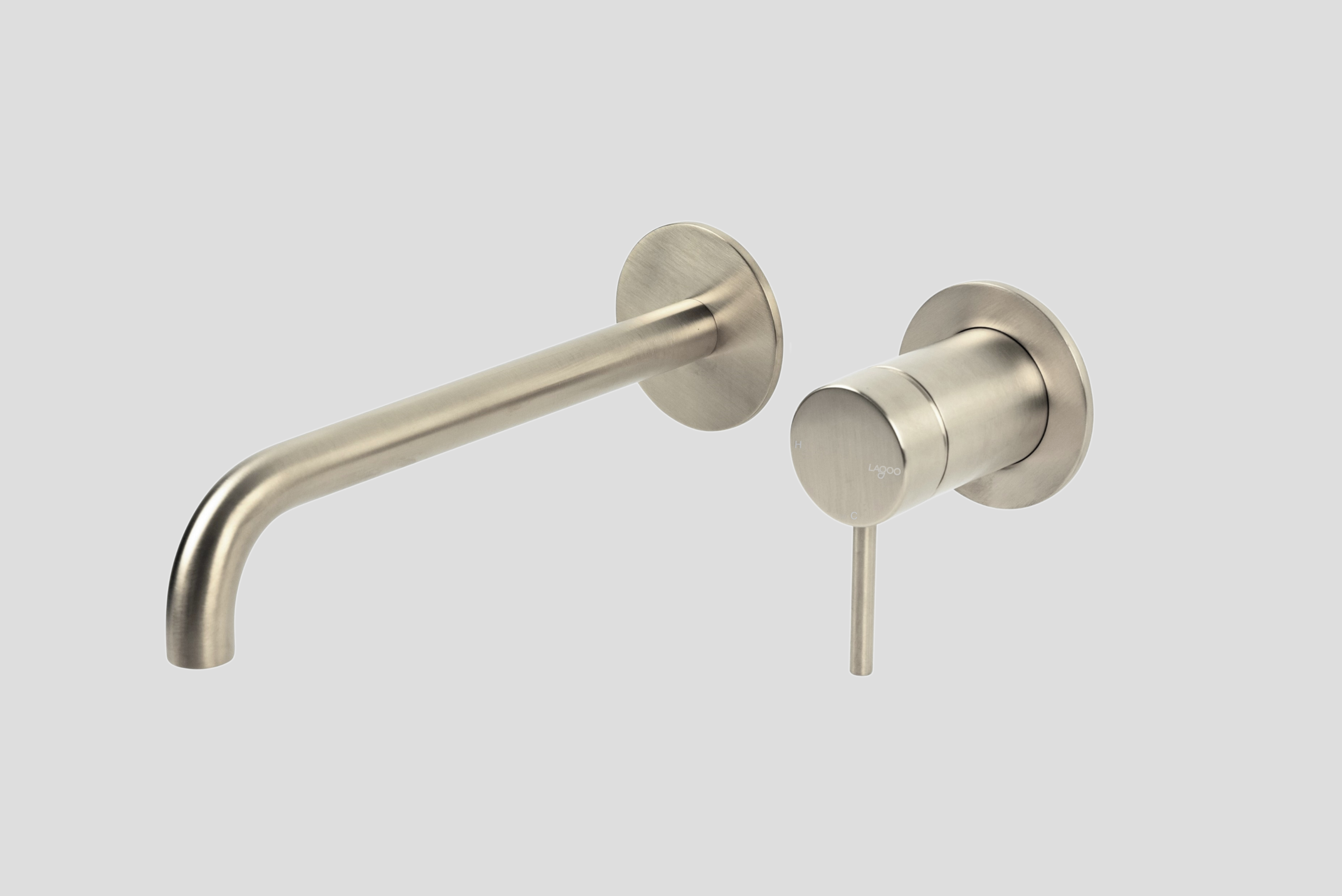 Lagoo Garda inbouw wastafelmengkraan afb.deel met uitloop links 22 cm G1200-22BN Brushed Nickel