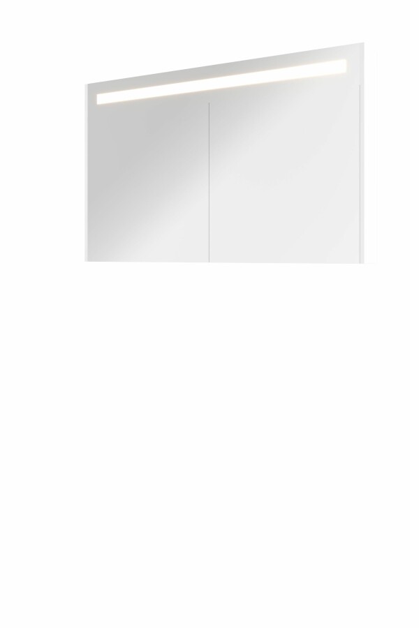 Proline spiegelkast Premium met geint. LED verl. 2 deuren 1809504 Glans wit H740xB1200xD140