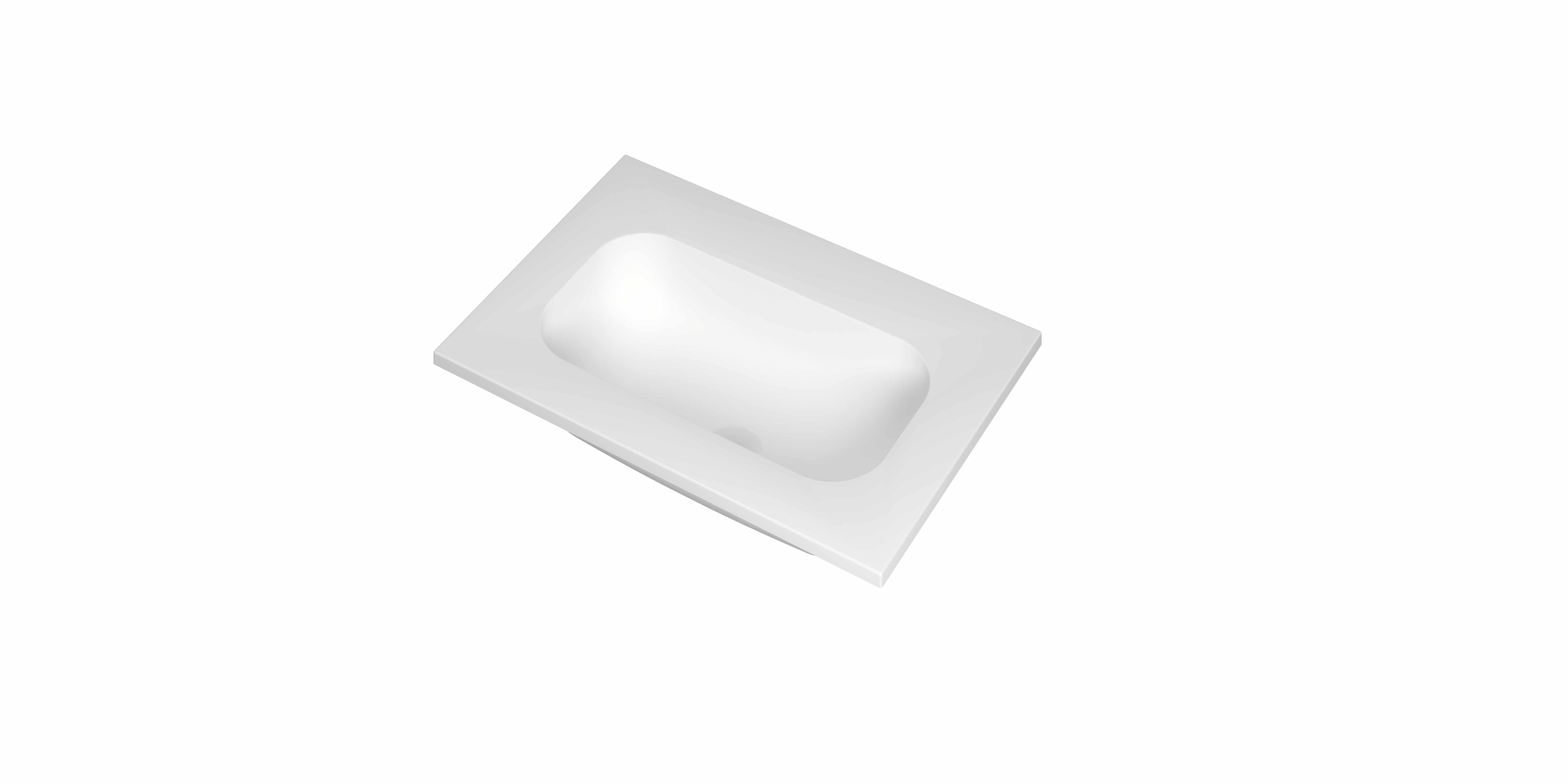 INK Reflekt wast. polystone centraal z. krgt. 3407700 Mat wit 600x400x15