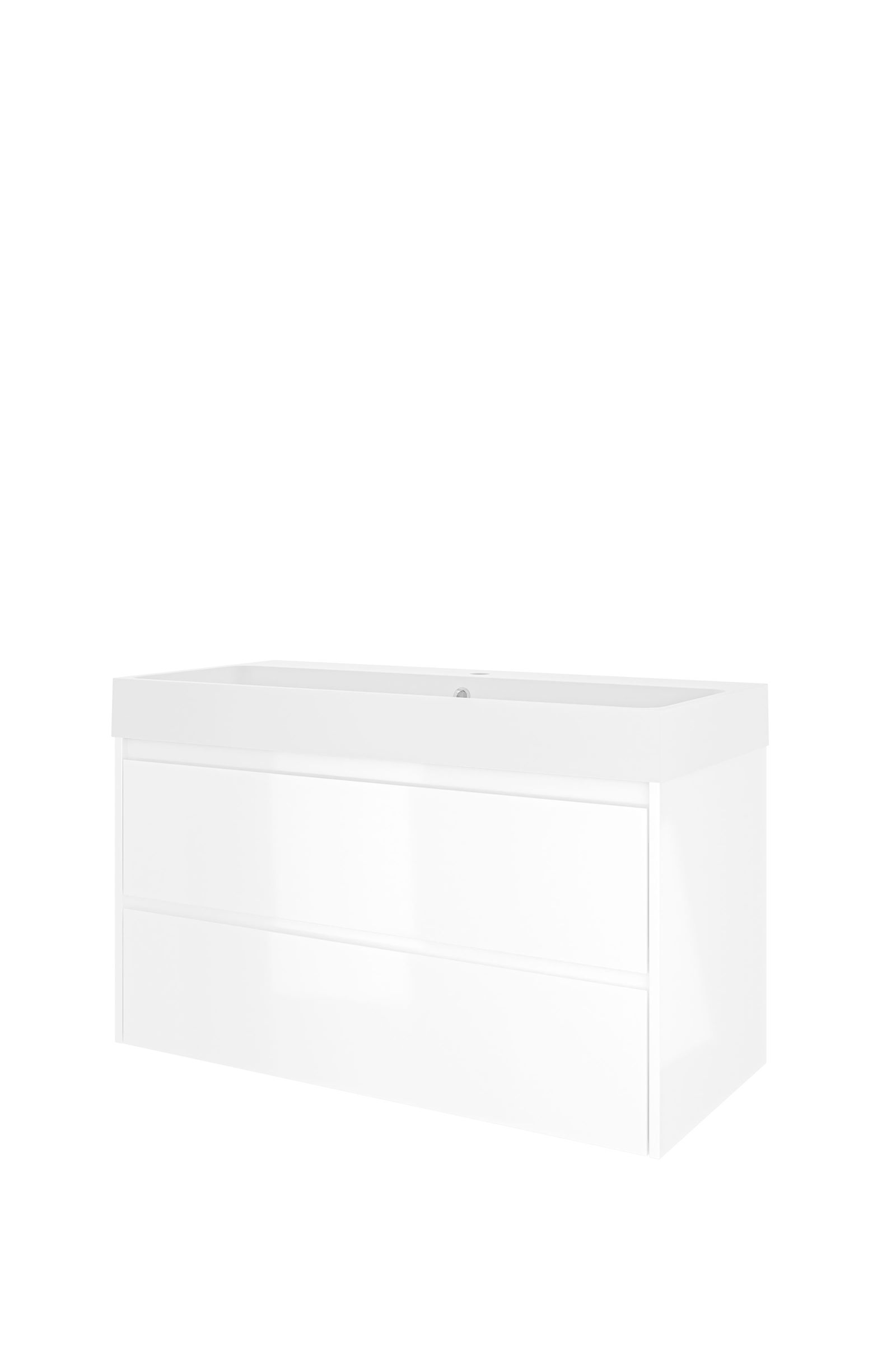 Proline set polystone Loft wast. met 1 krgt. en onderk. sym. 1816924 Glans wit/Mat wit H620xB1000xD460