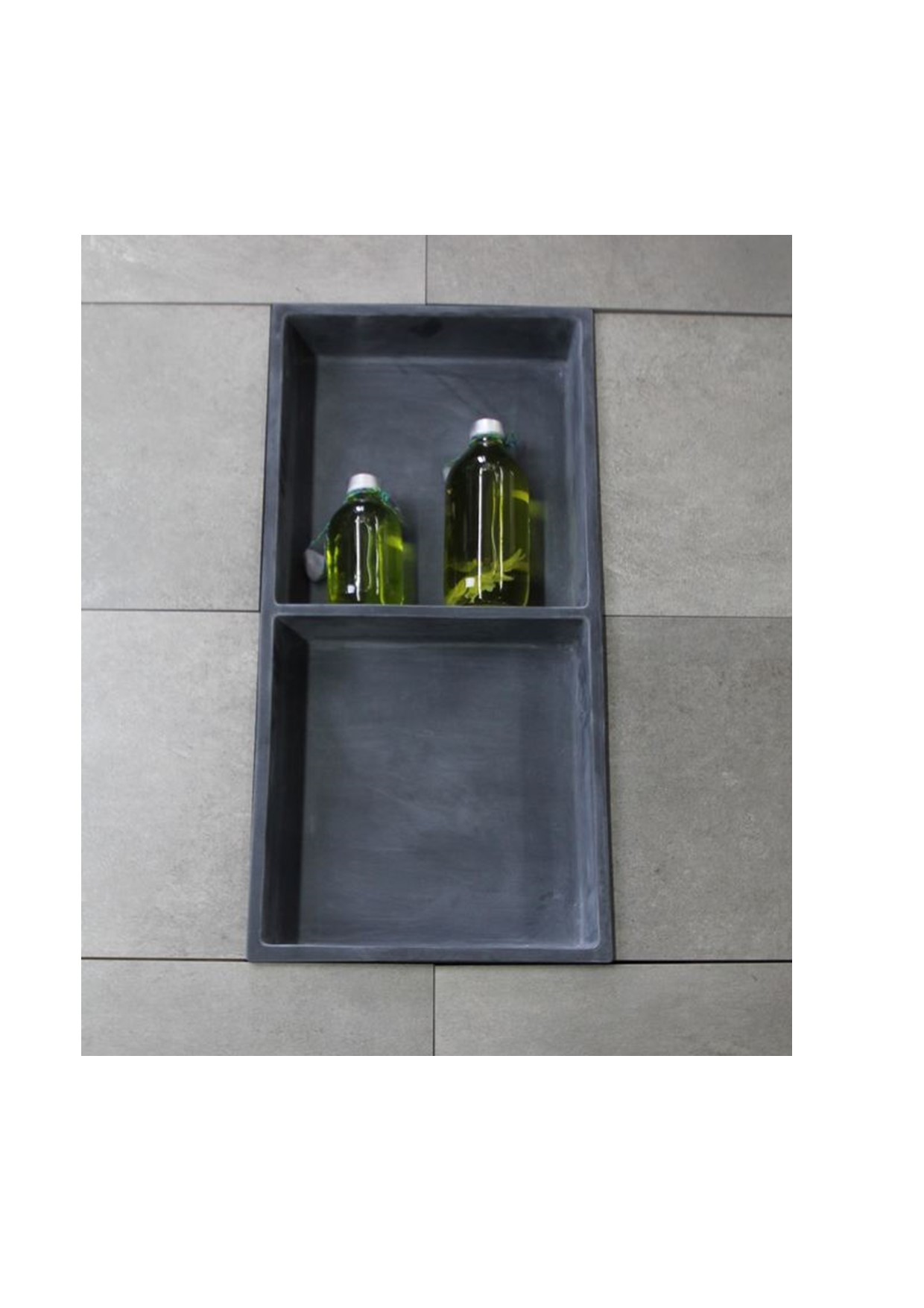 Luca nis in of opbouw 59.5x29.5x8cm met 2 schappen stone resin Antraciet mat