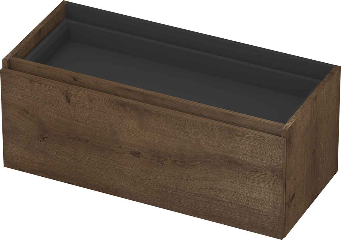 INK Fineer onderkast 1L m. binnenla gr.loos houten keerlijst fineer z. uitsparing 1221343Z Chocolate H400xB1000xD450