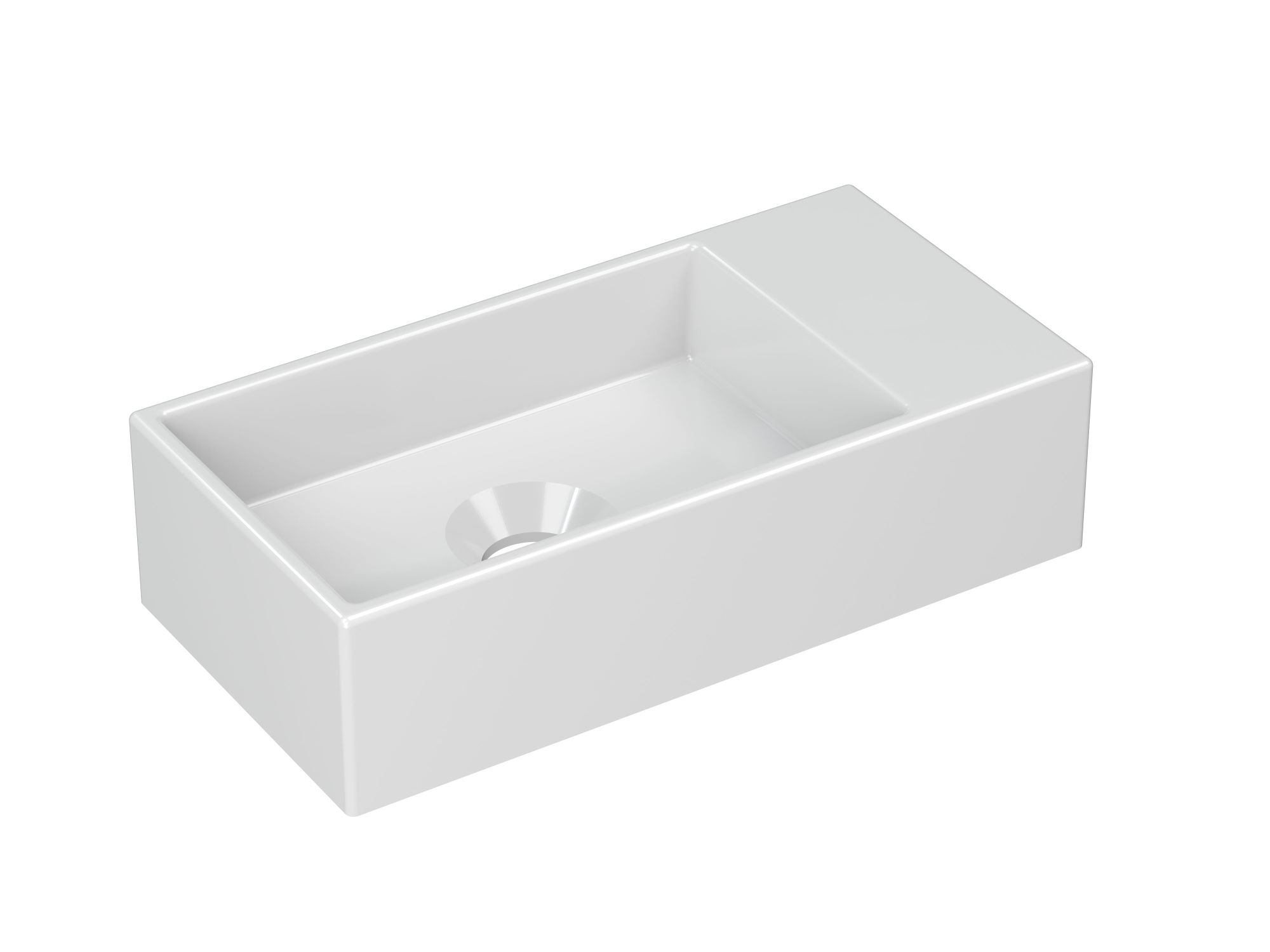 INK Versus Fontein porselein rechts z. krgt. 3404231 Glans wit H90xB360xD180