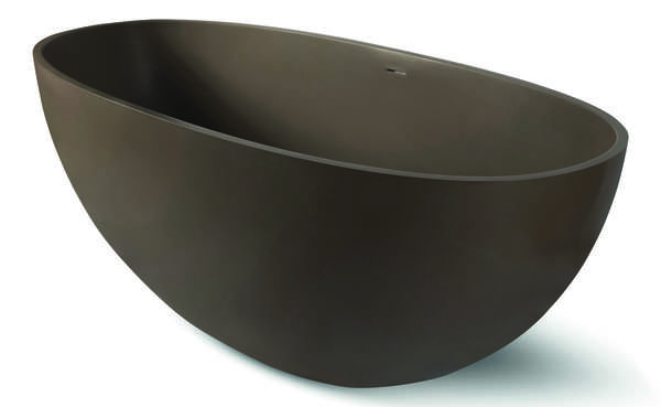 Luca Vrijstaand bad solid surface met overloop 180x80x60h 180kg LUVA1800CS Castagno